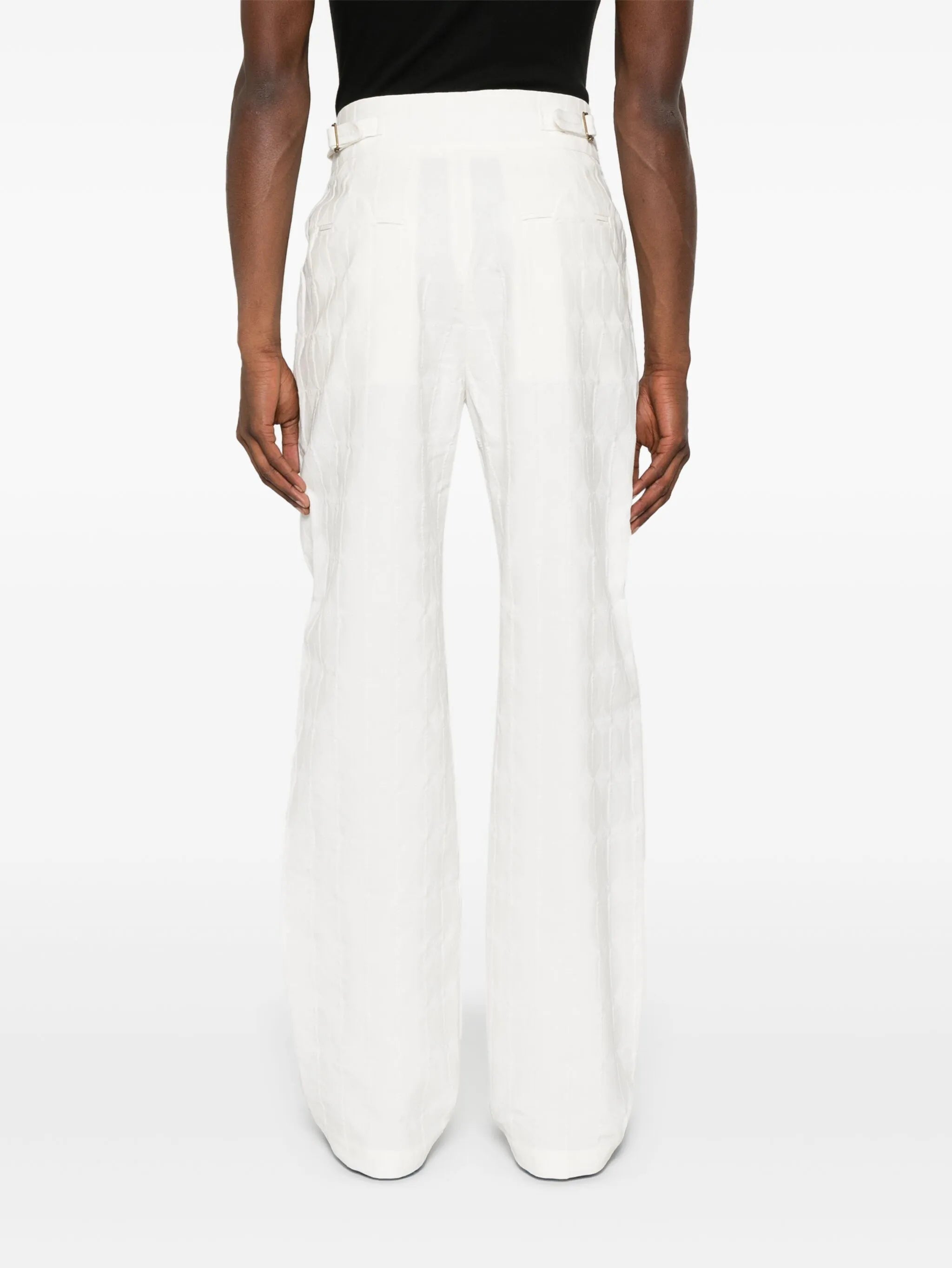 monogram-jacquard straight-leg trousers