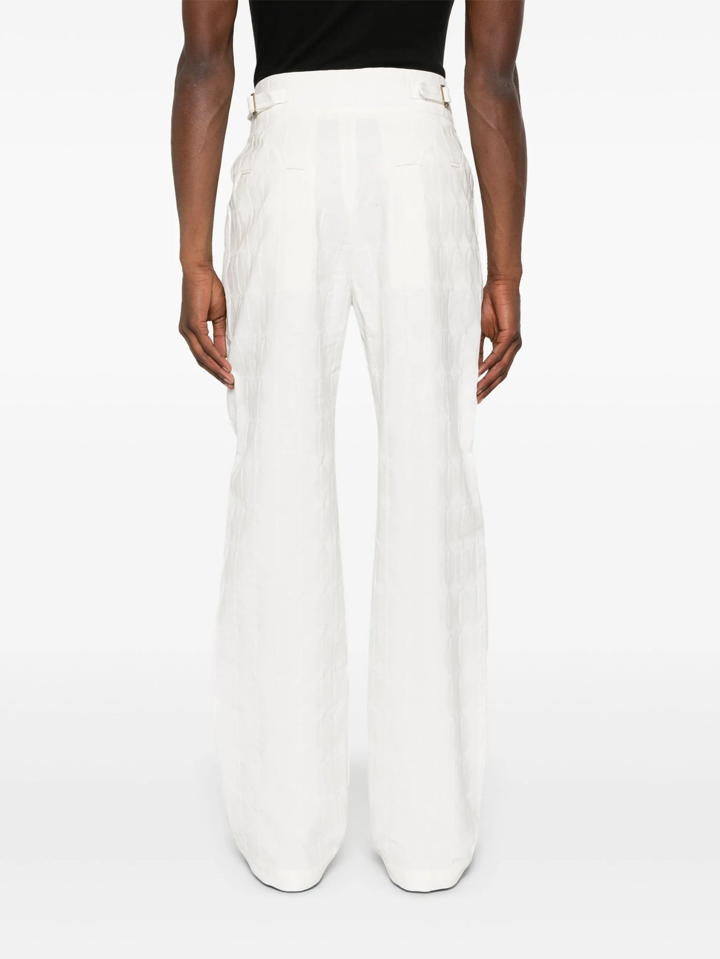 monogram-jacquard straight-leg trousers