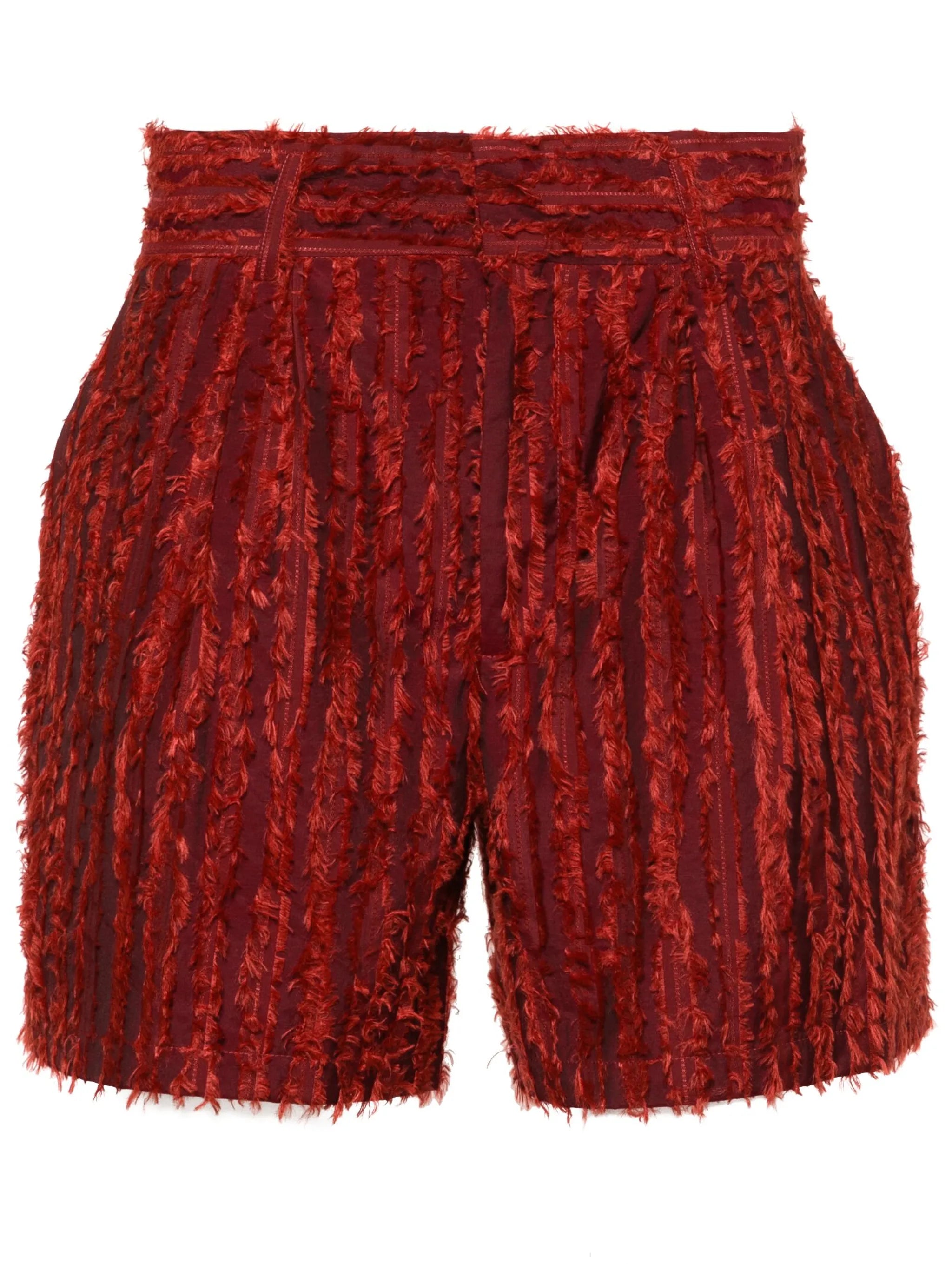 frayed striped shorts