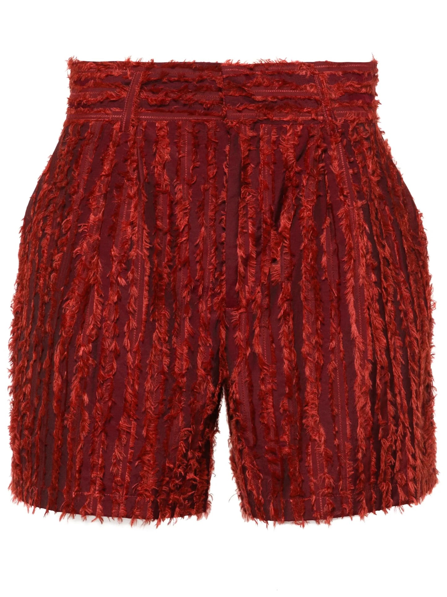 frayed striped shorts