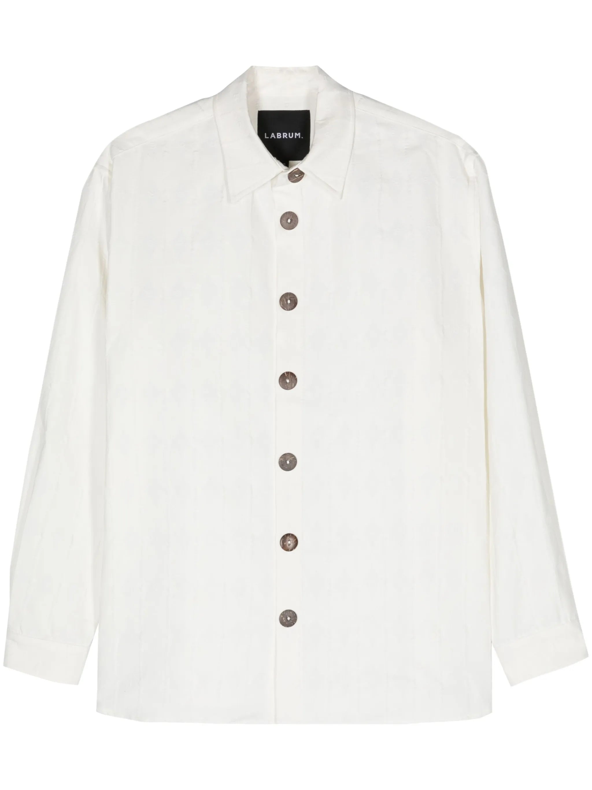 monogram-jacquard button-up shirt
