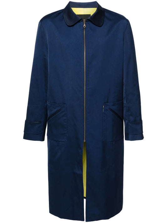 rounded-collar shell coat