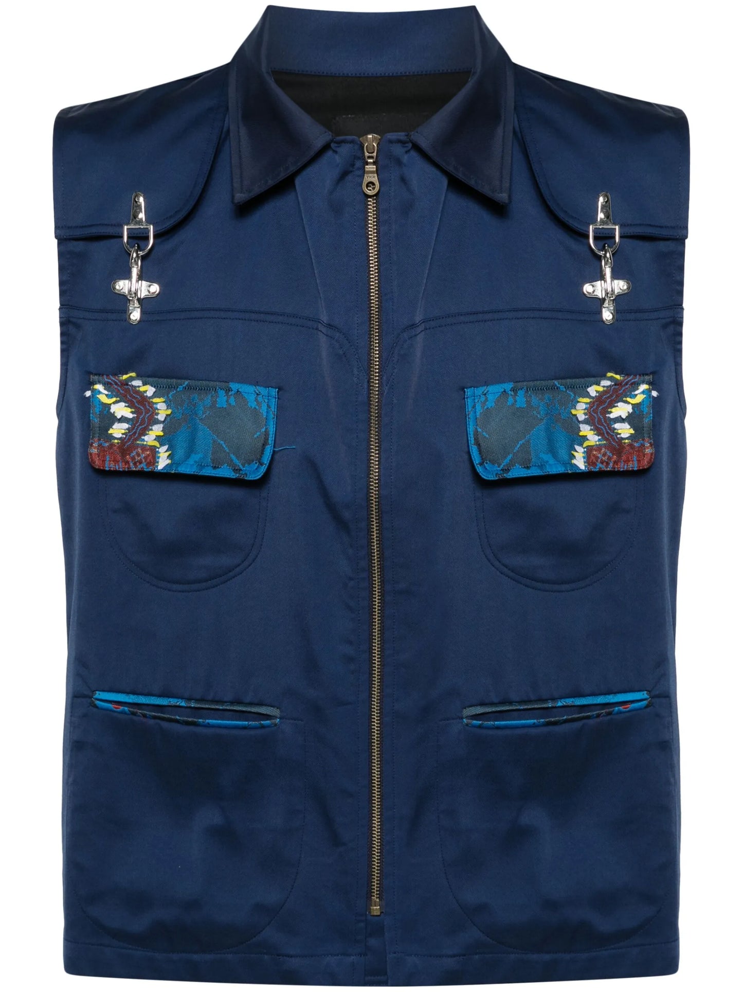 sleeveless twill waistcoat