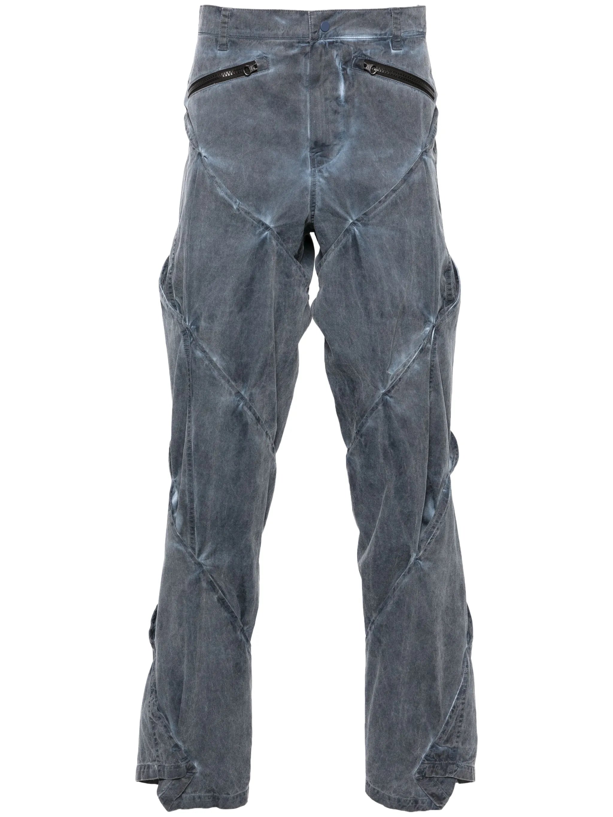 Gather-Twisted straight trousers