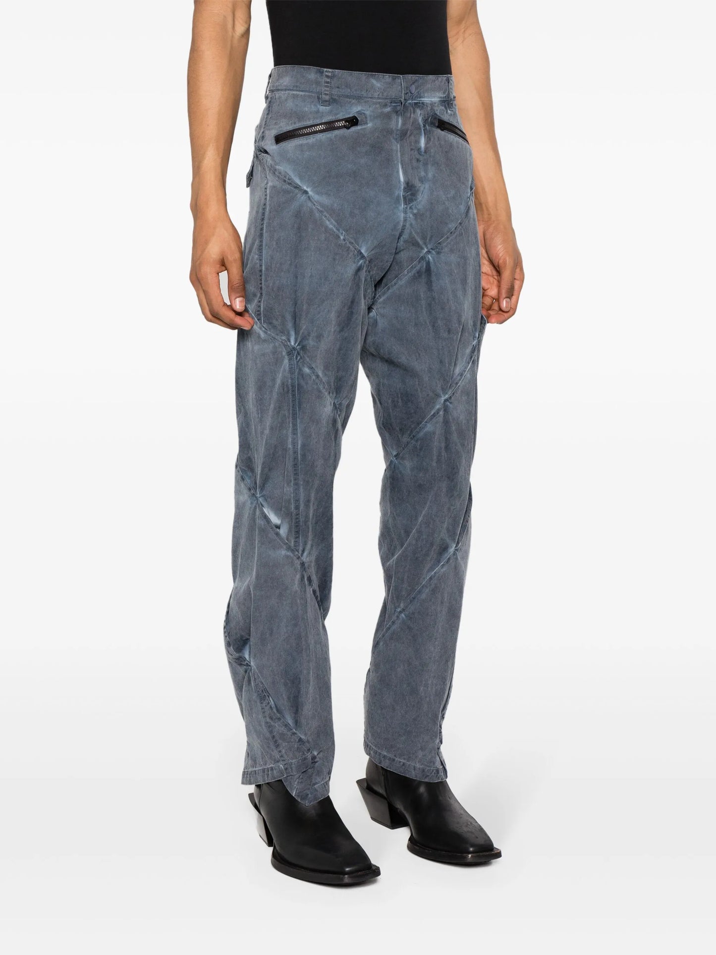 Gather-Twisted straight trousers