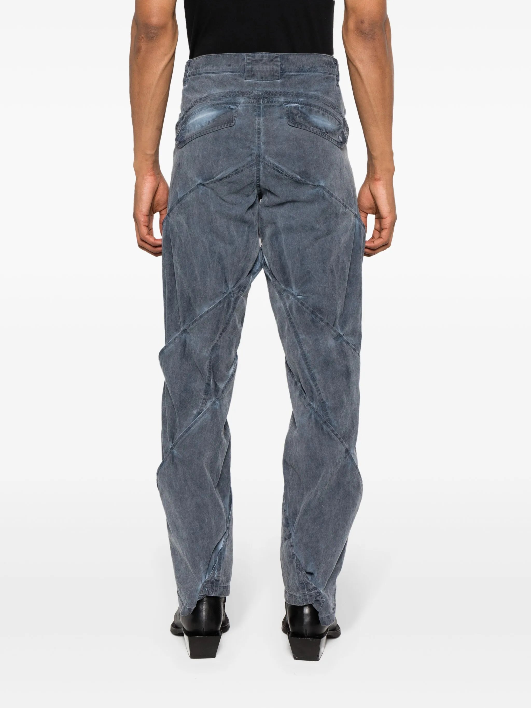Gather-Twisted straight trousers