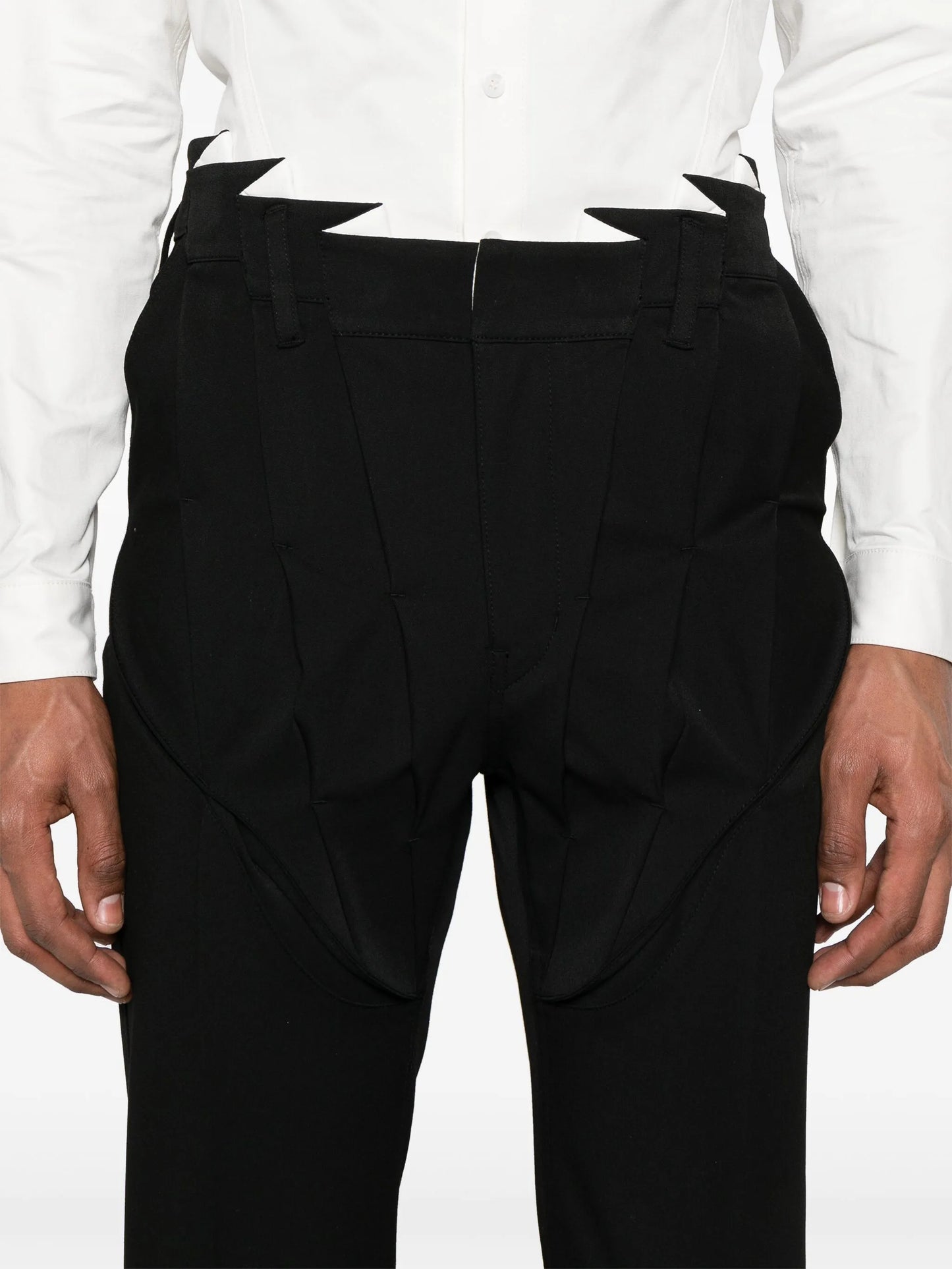 pleat-detailing straight-leg trousers