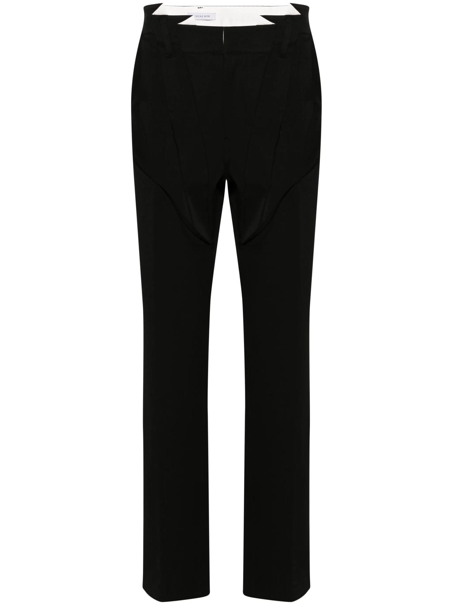 pleat-detailing straight-leg trousers