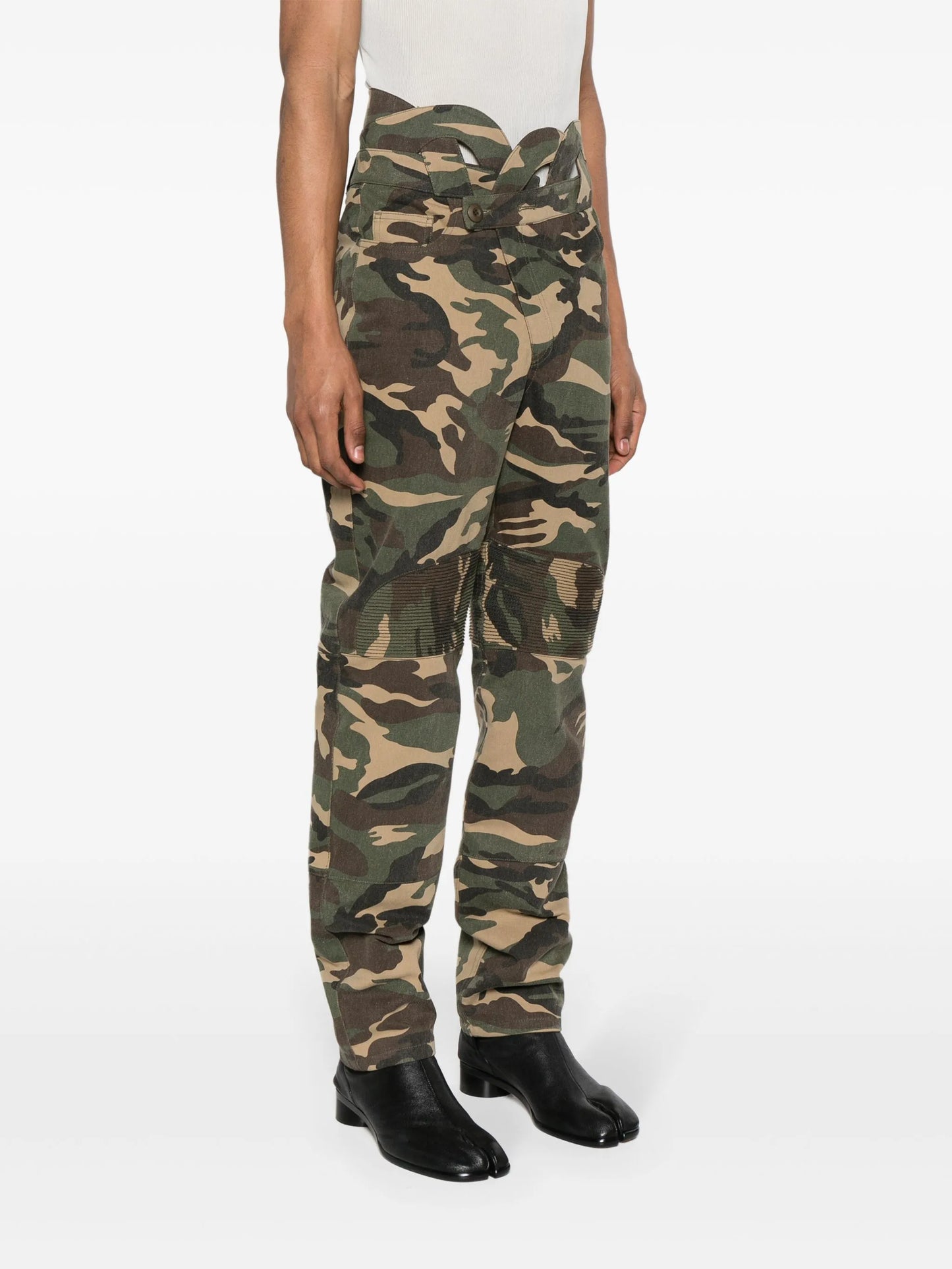 cut-out detail cotton trousers