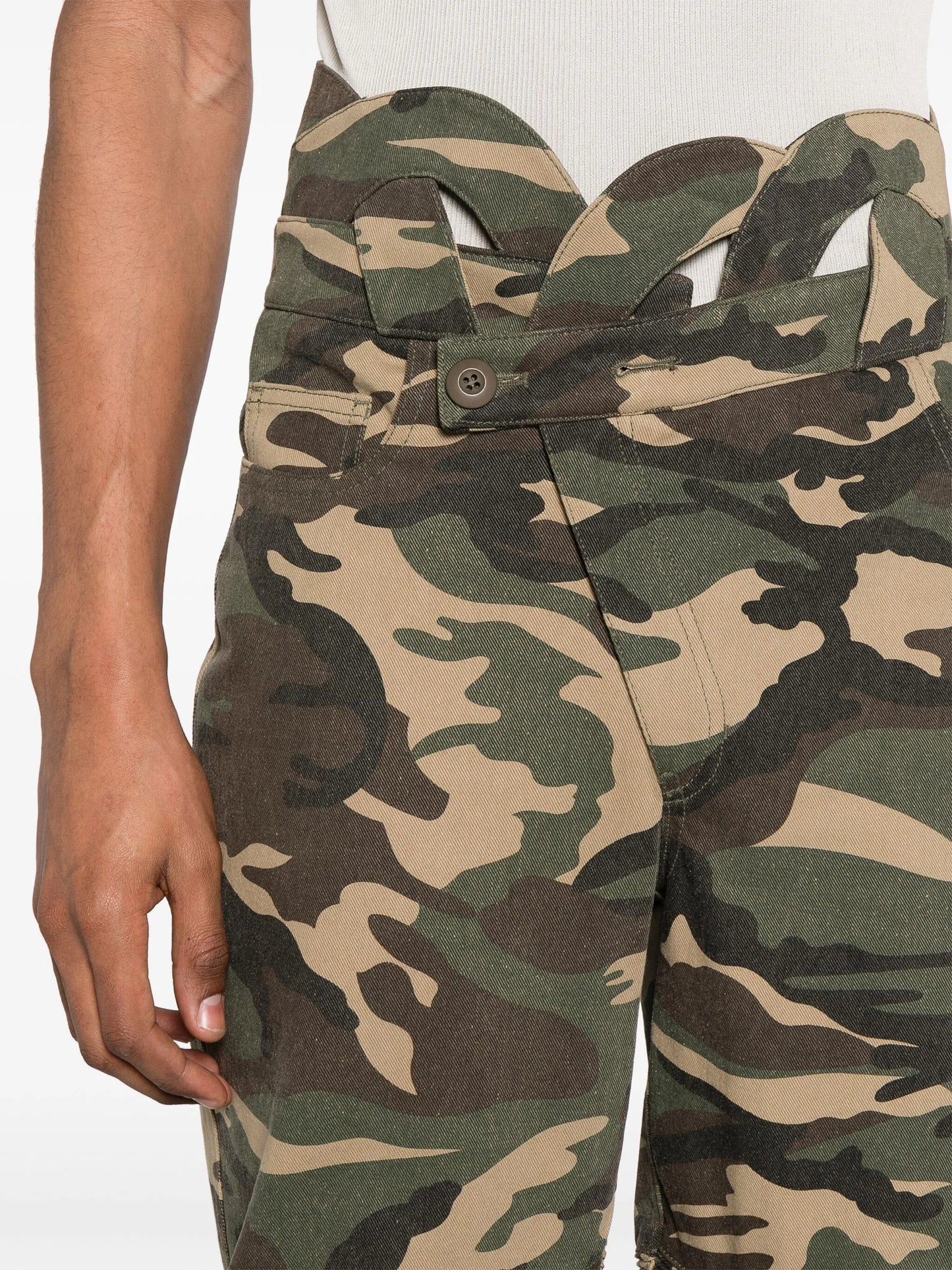 cut-out detail cotton trousers