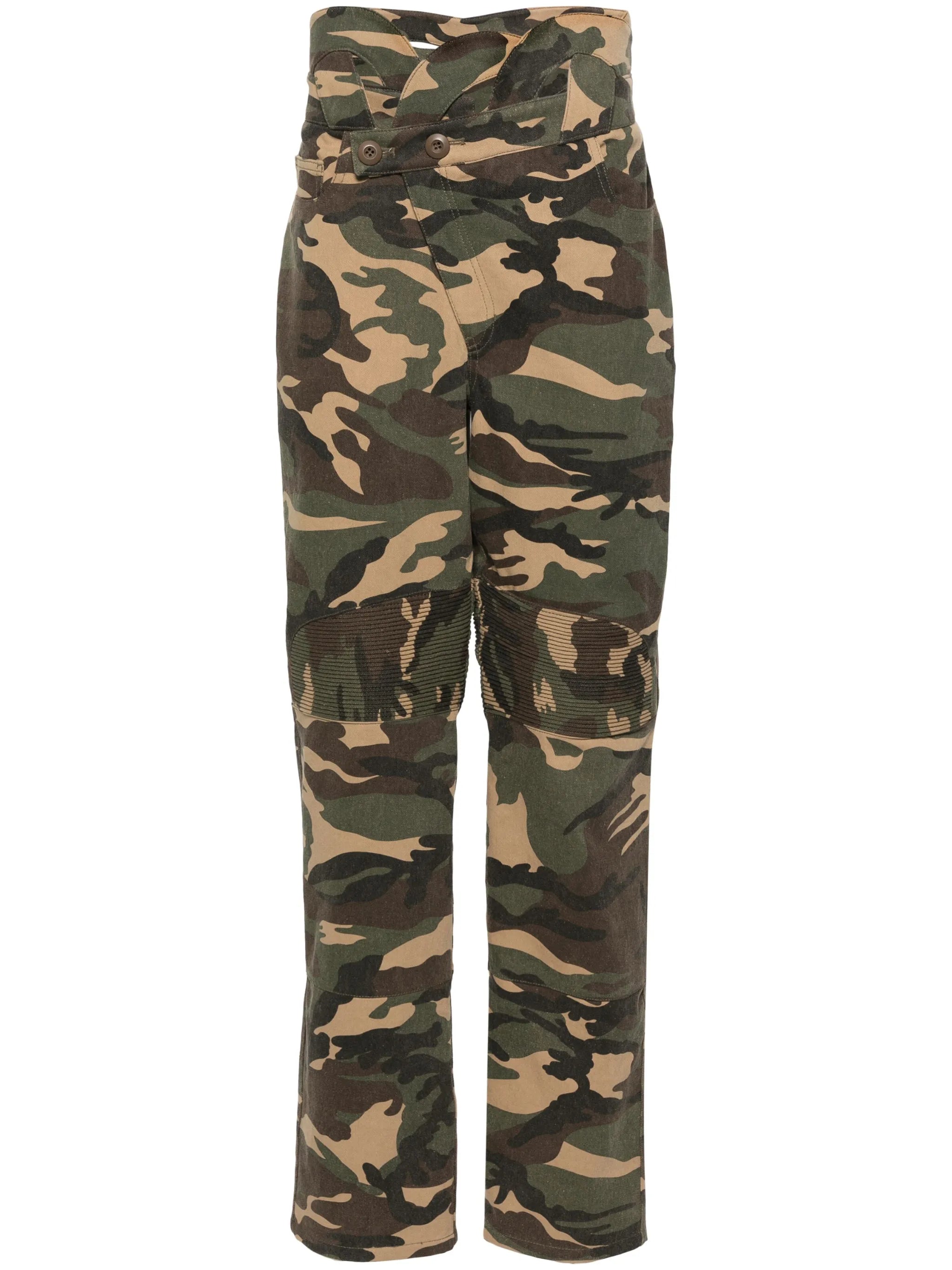 cut-out detail cotton trousers