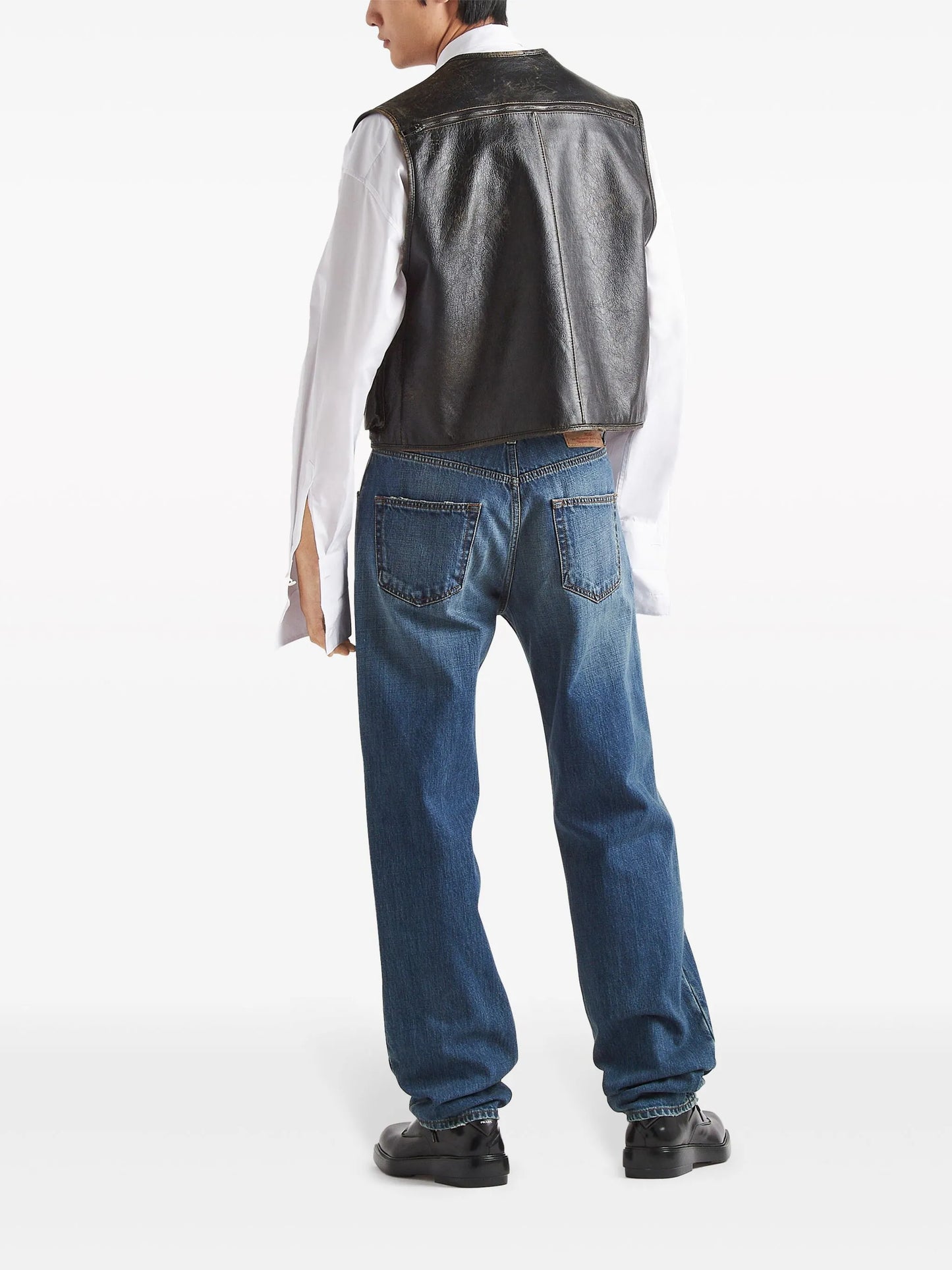 leather cargo vest
