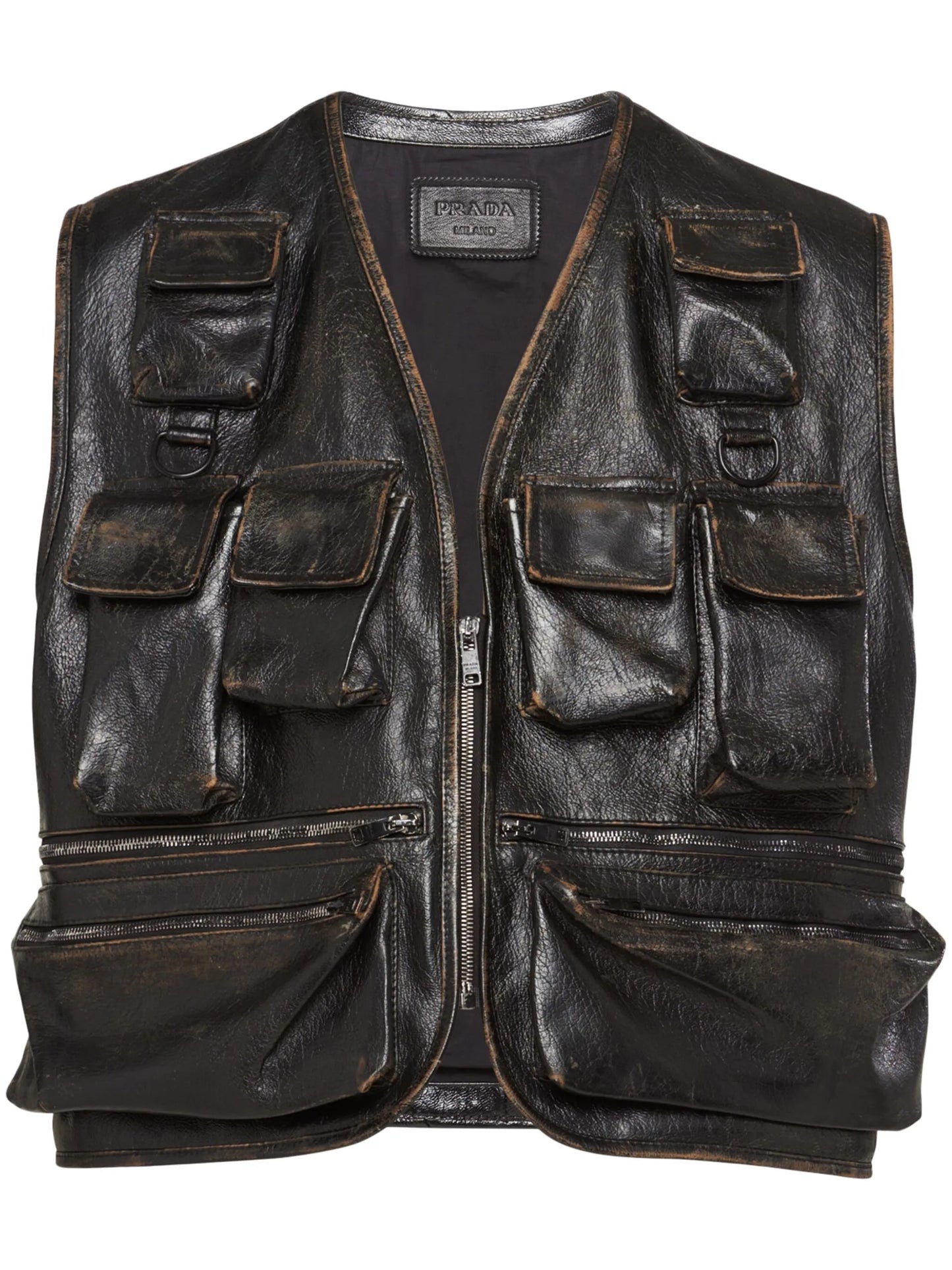 leather cargo vest