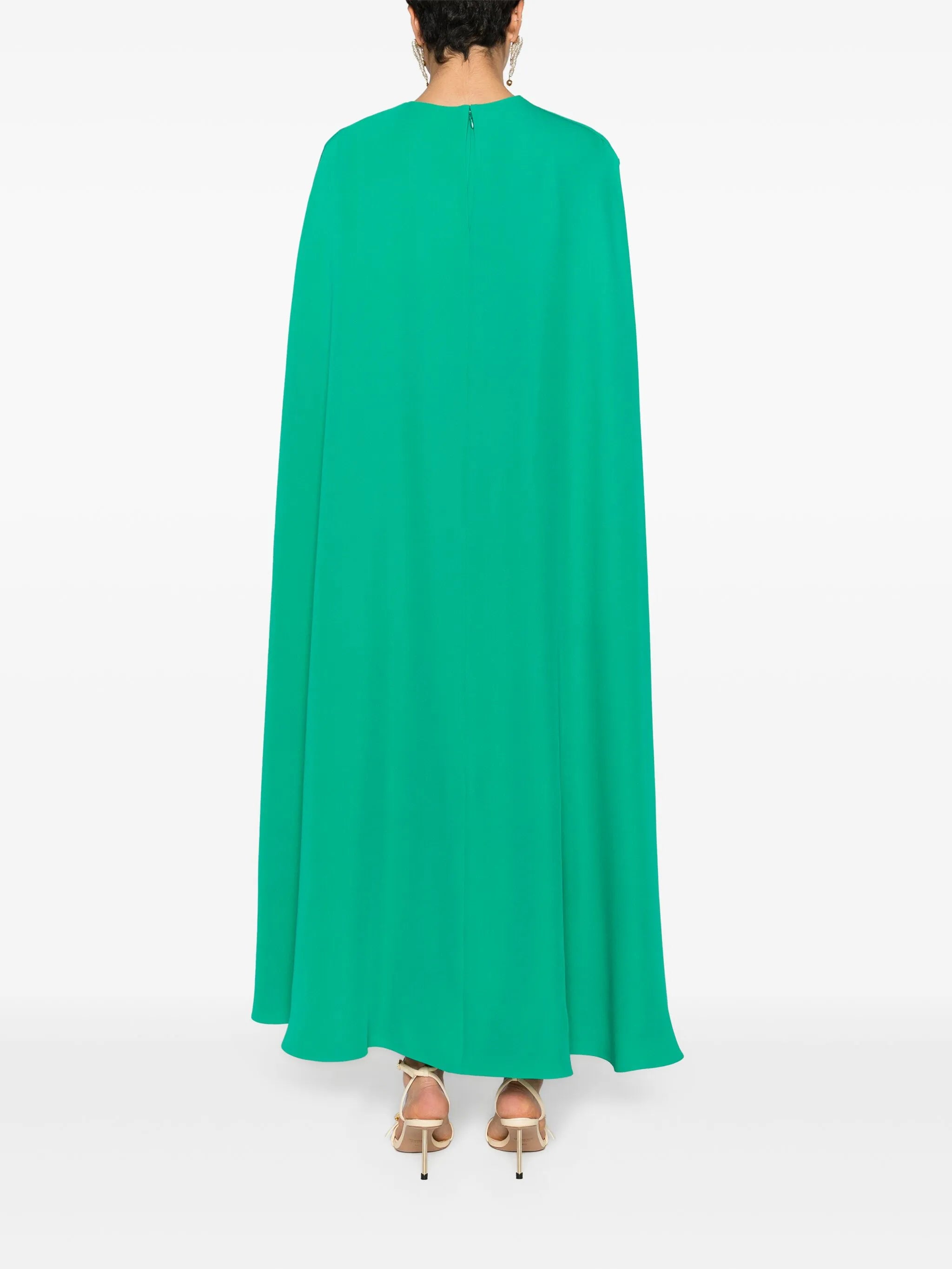 cape-detail cady maxi dress