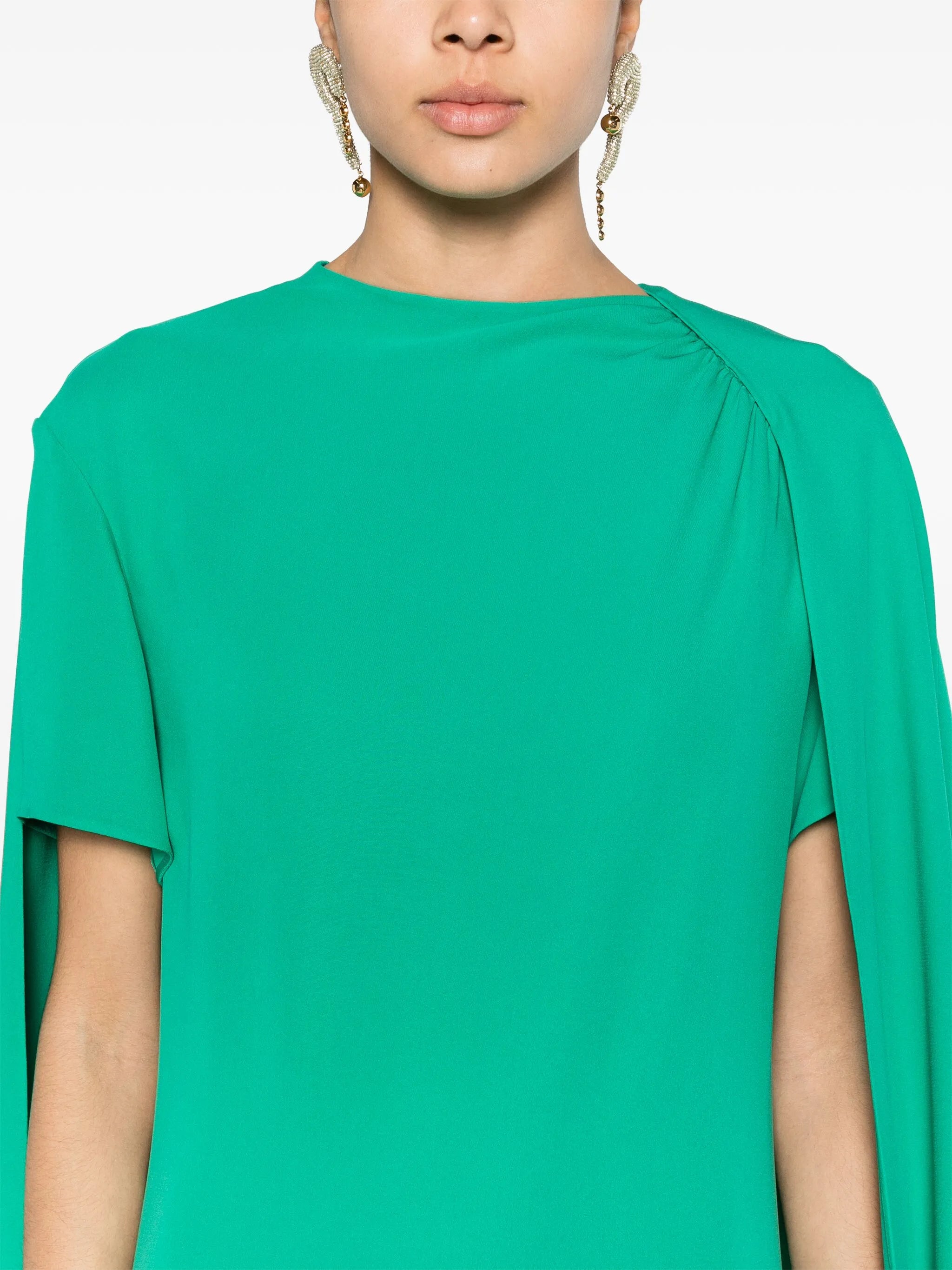 cape-detail cady maxi dress