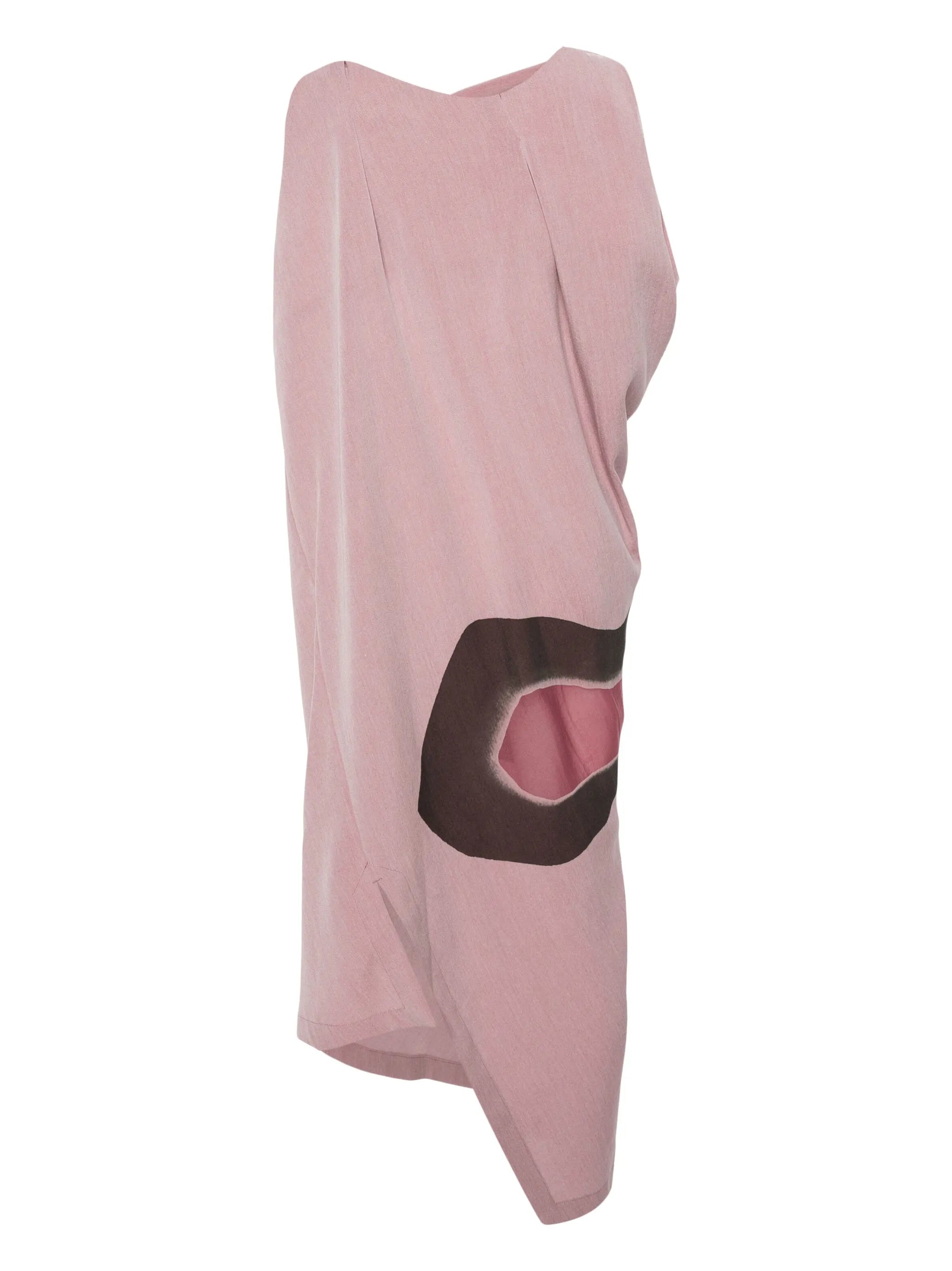 abstract-print asymmetric midi dress