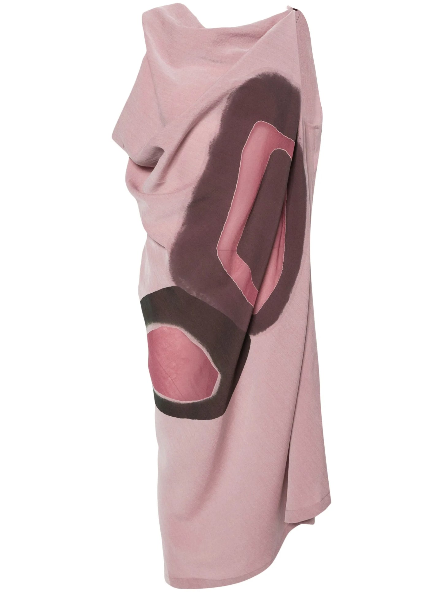 abstract-print asymmetric midi dress