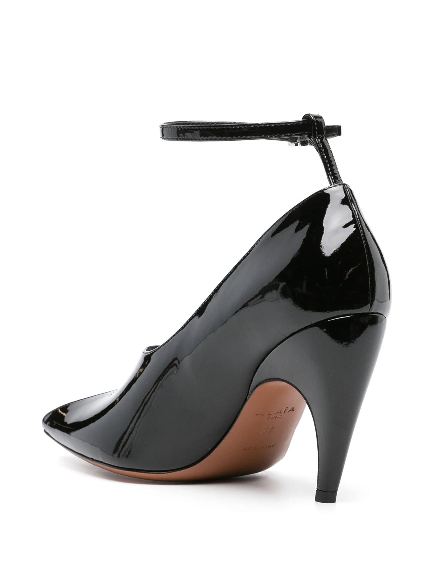 Shark 90mm patent-leather pumps