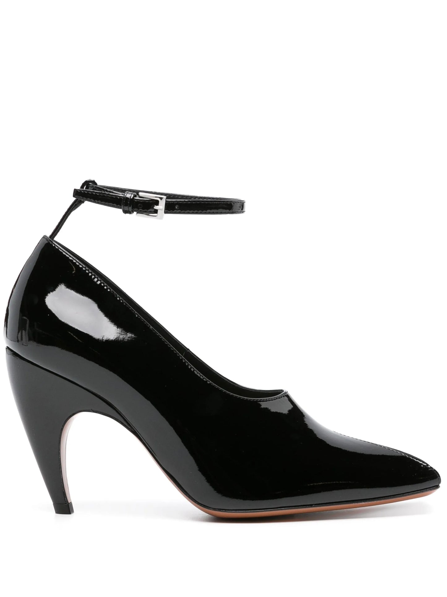 Shark 90mm patent-leather pumps