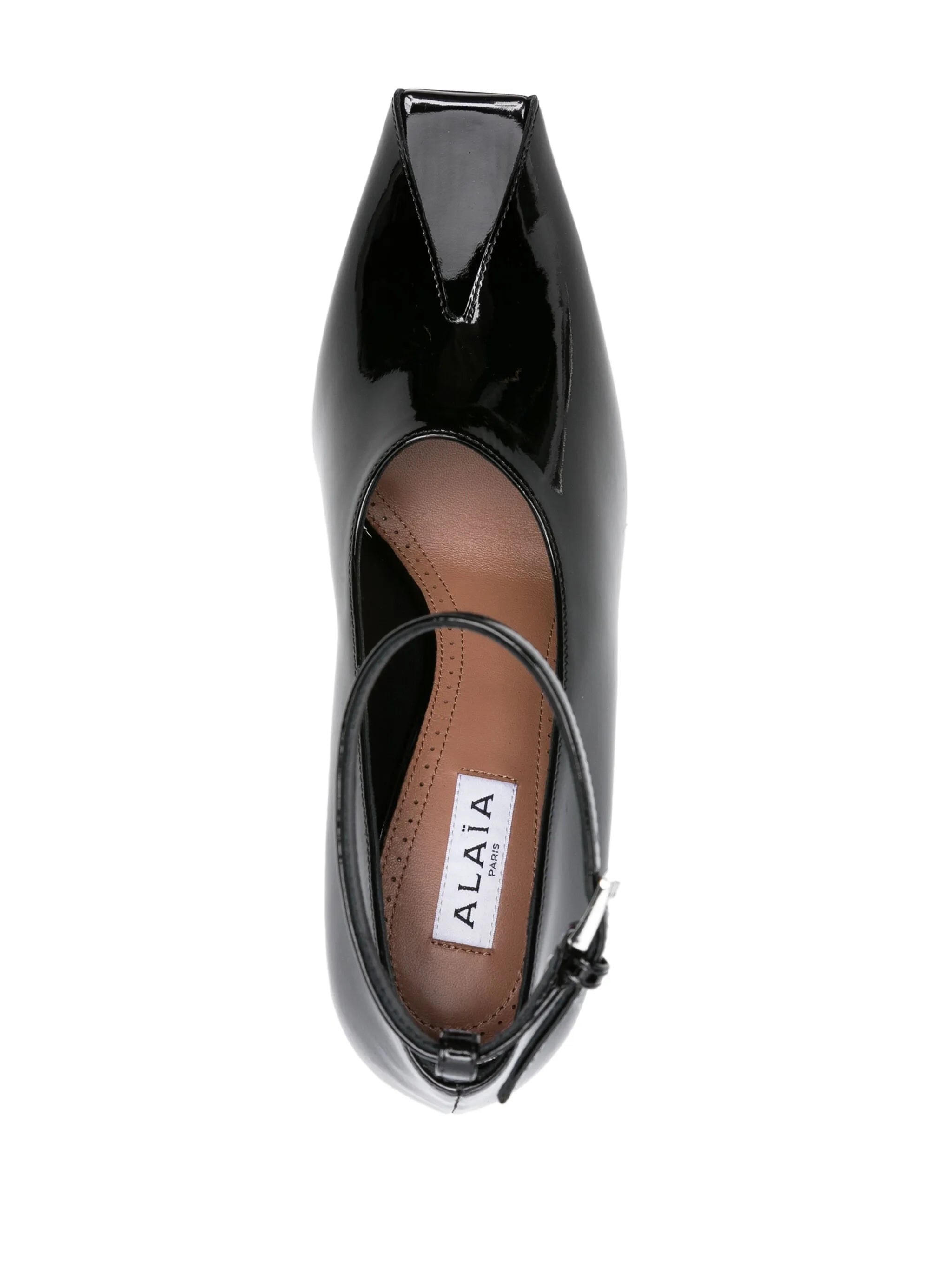 Shark 90mm patent-leather pumps