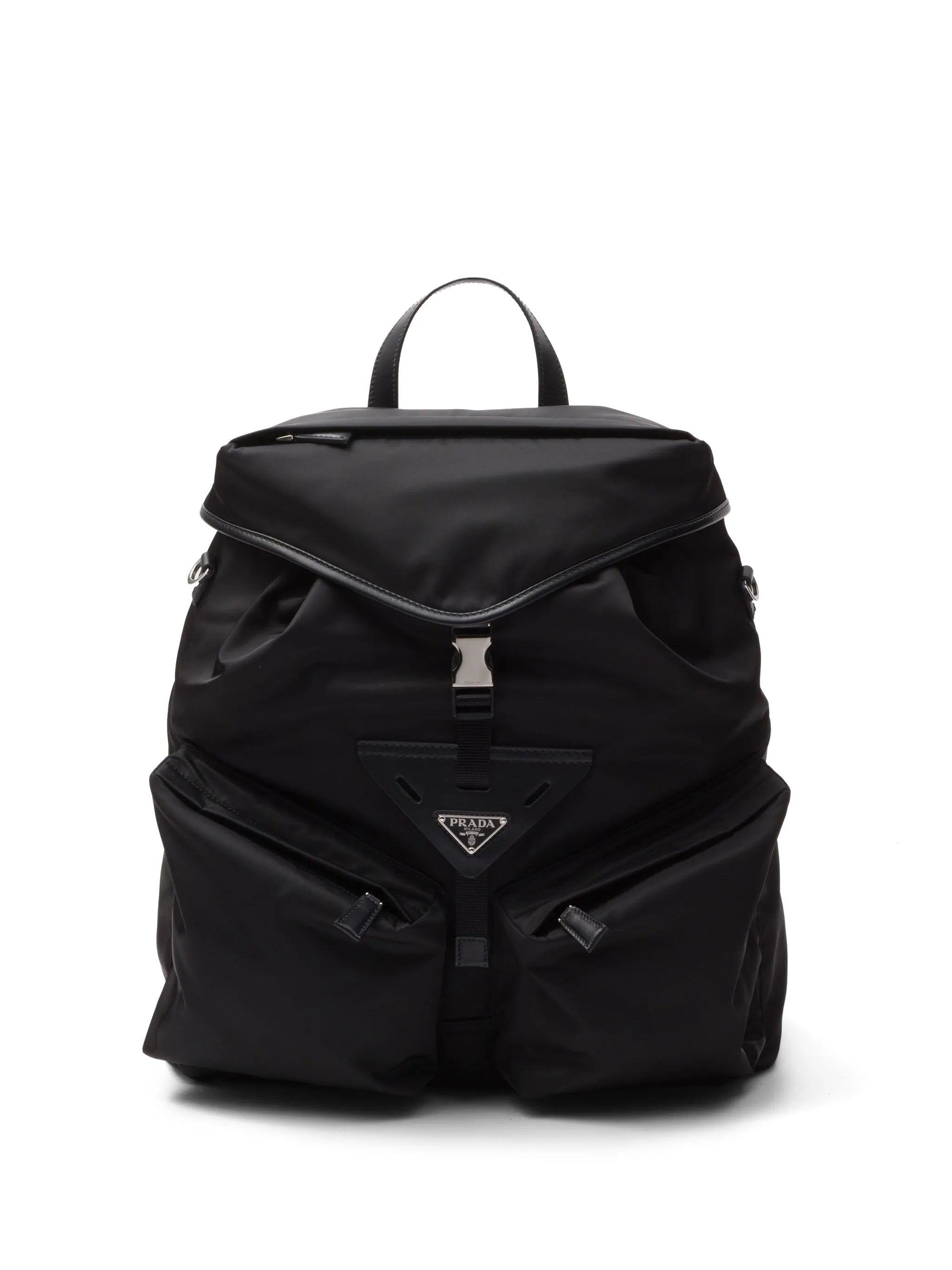 Re-Nylon leather-trimmed backpack