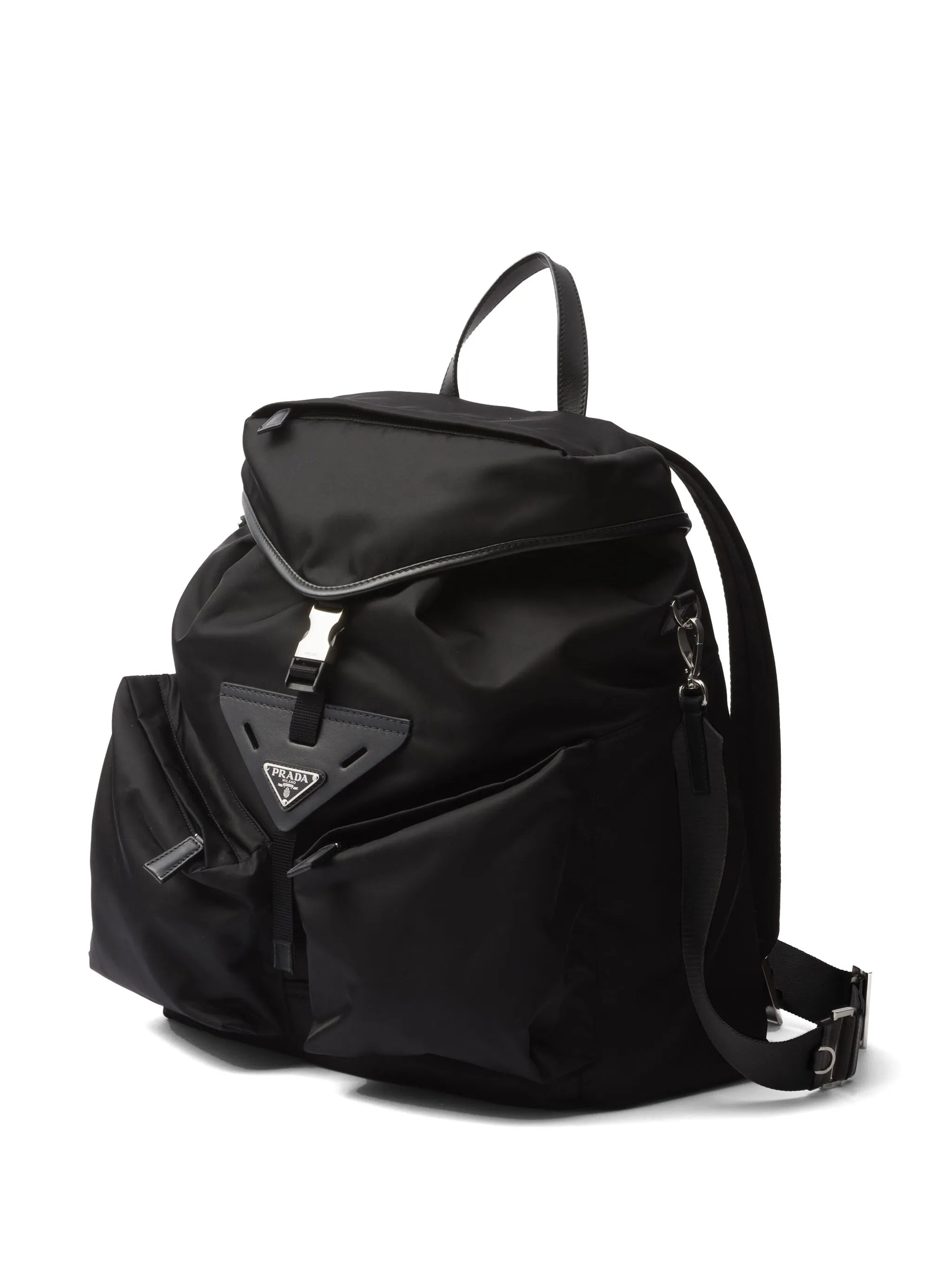 Re-Nylon leather-trimmed backpack