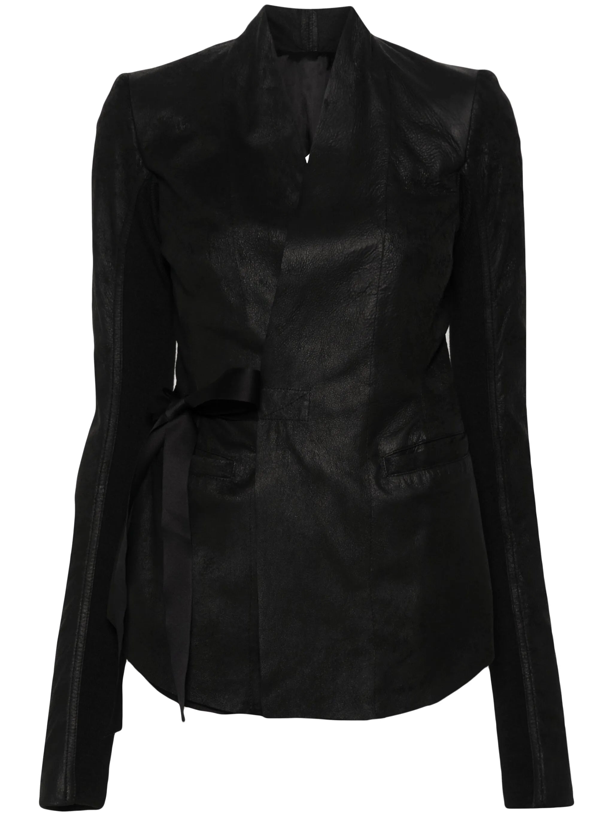 cracked-effect leather jacket