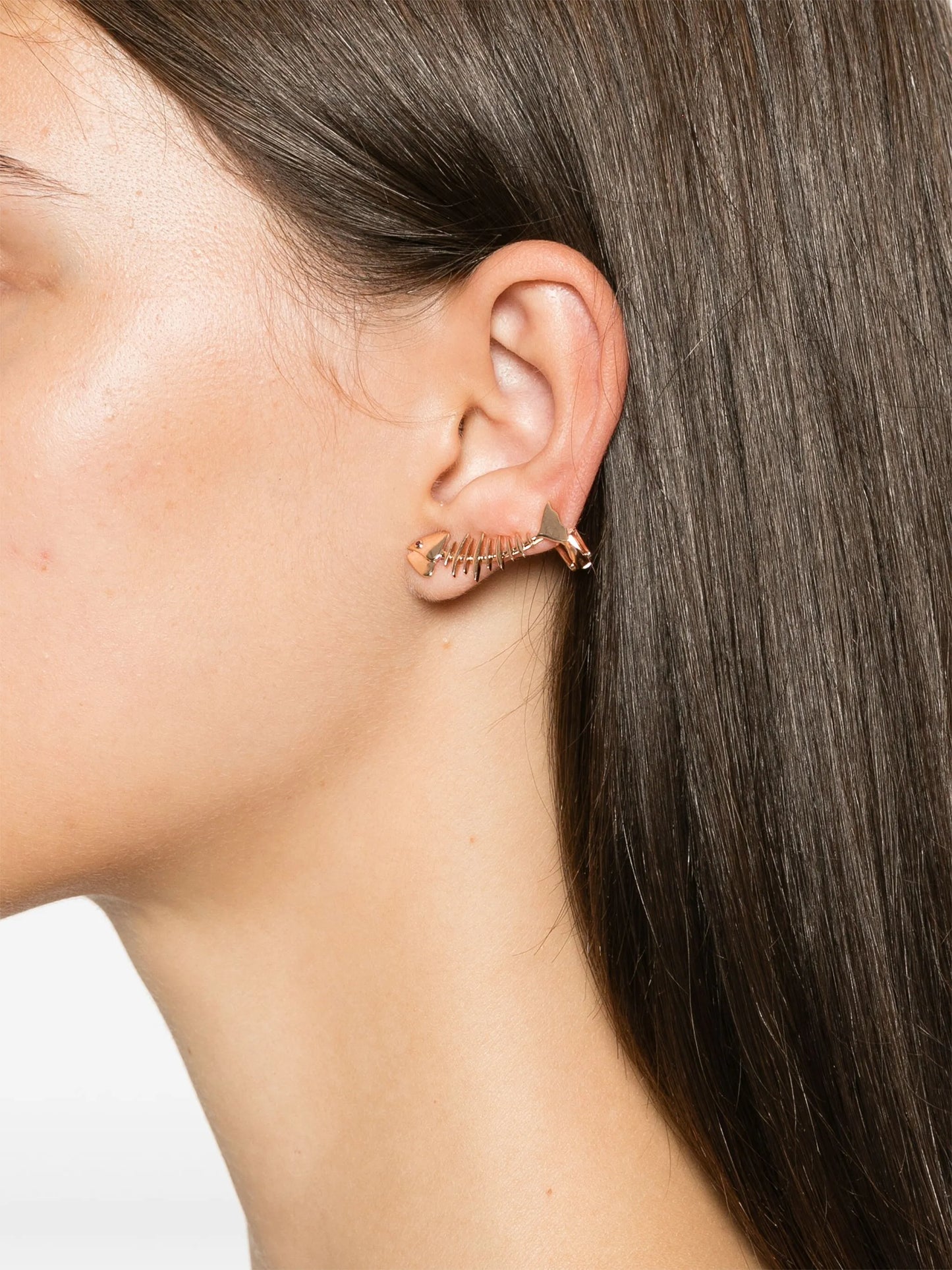 18kt rose gold Wishbone ruby ear cuff