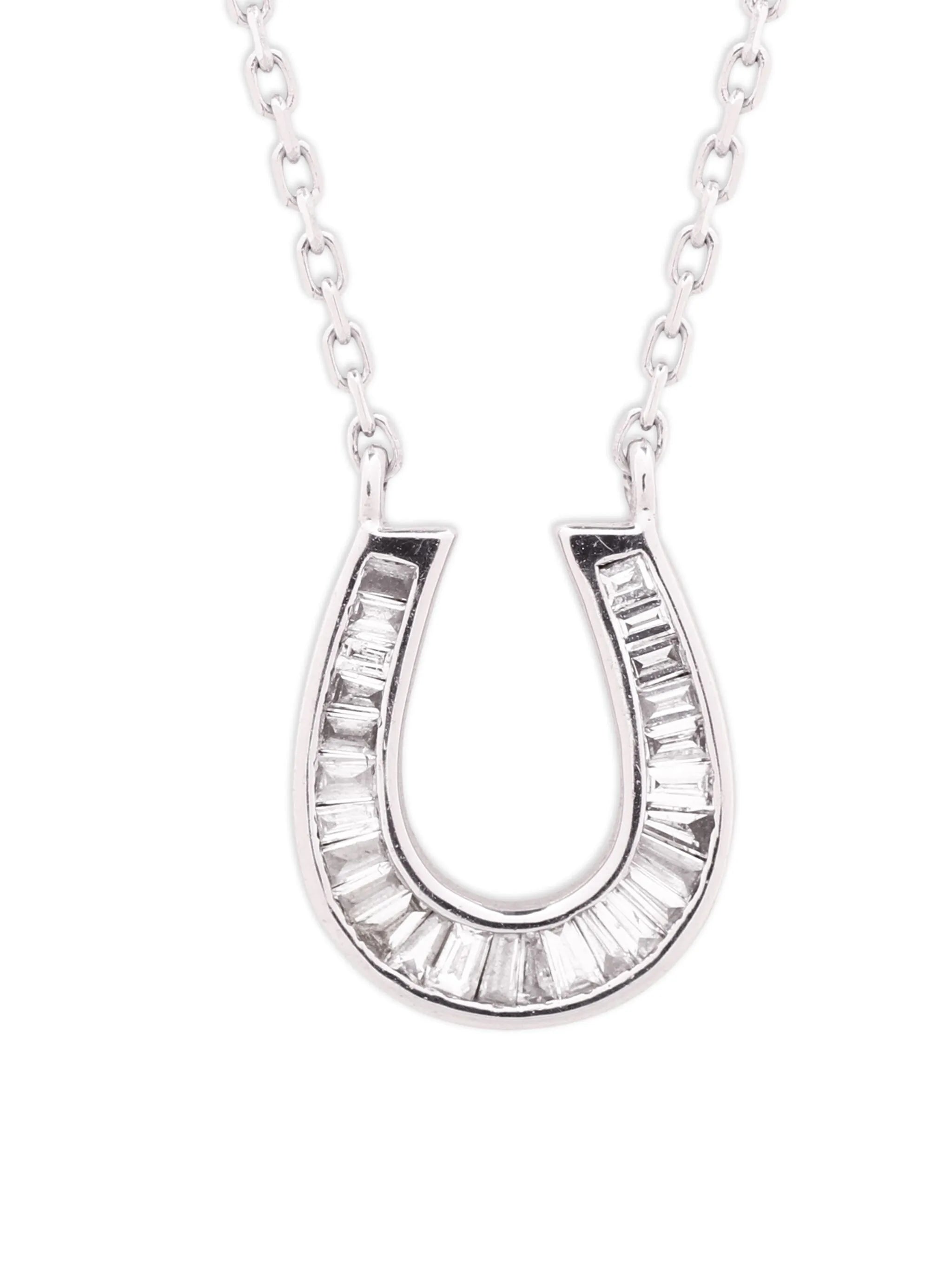 18kt white gold Horseshoe diamond necklace