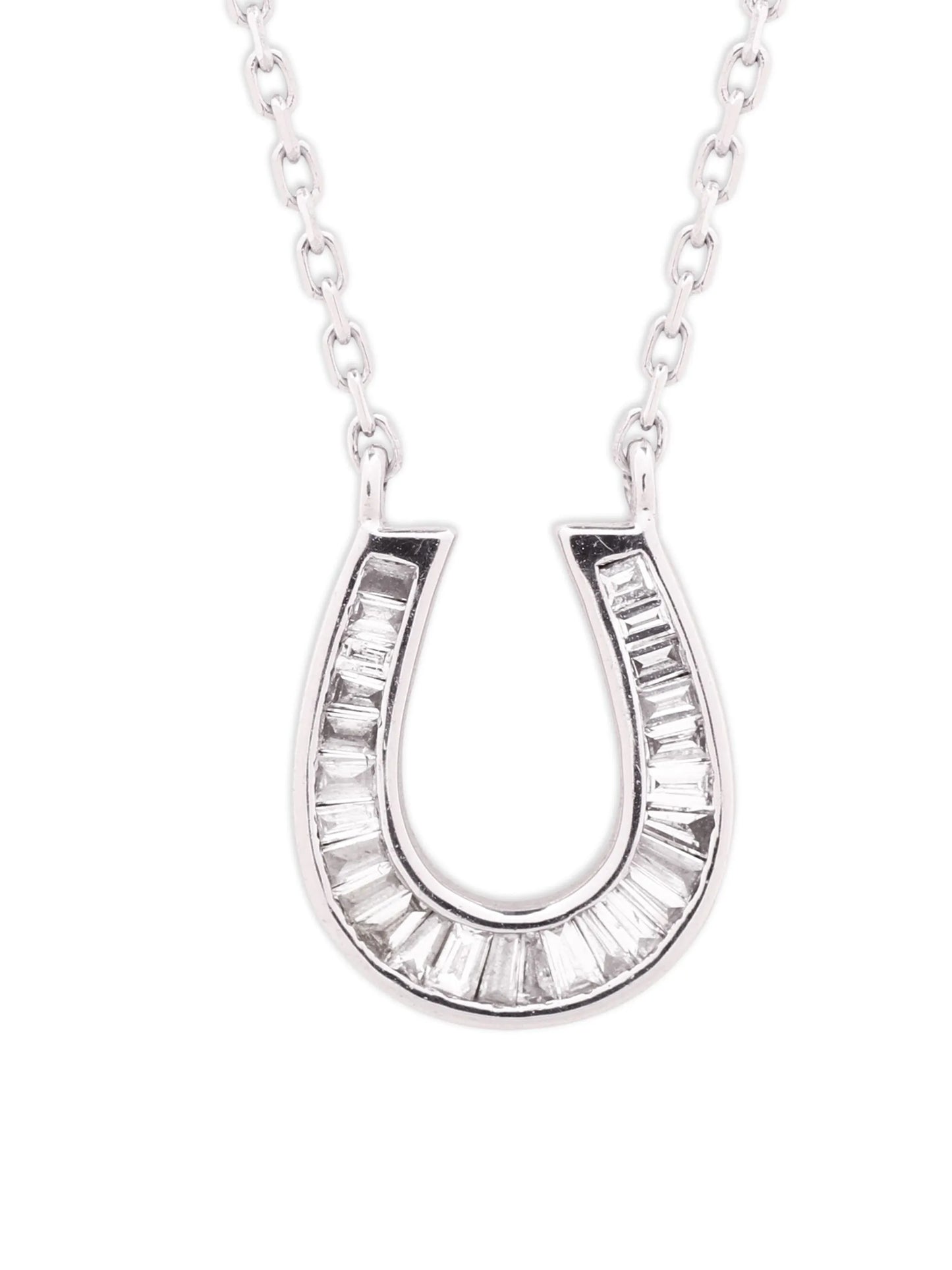 18kt white gold Horseshoe diamond necklace