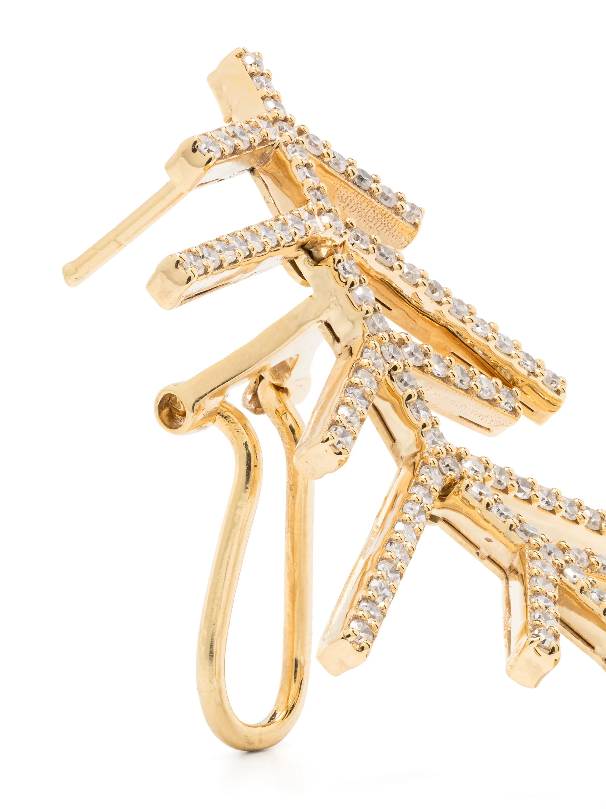 14kt yellow gold Wishbone single earring