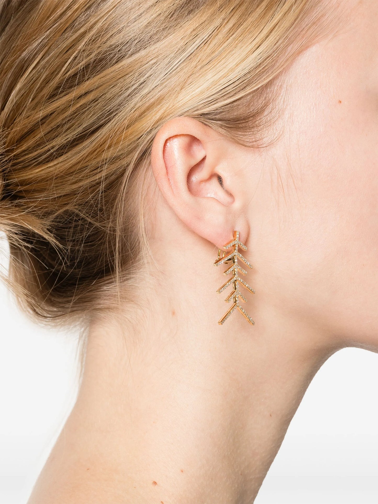 14kt yellow gold Wishbone single earring