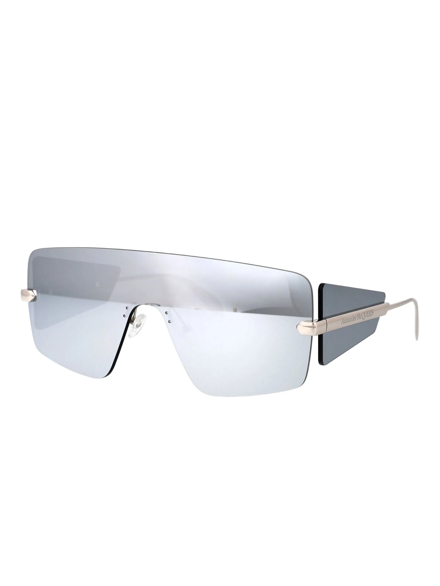 mirrored shield-frame sunglasses
