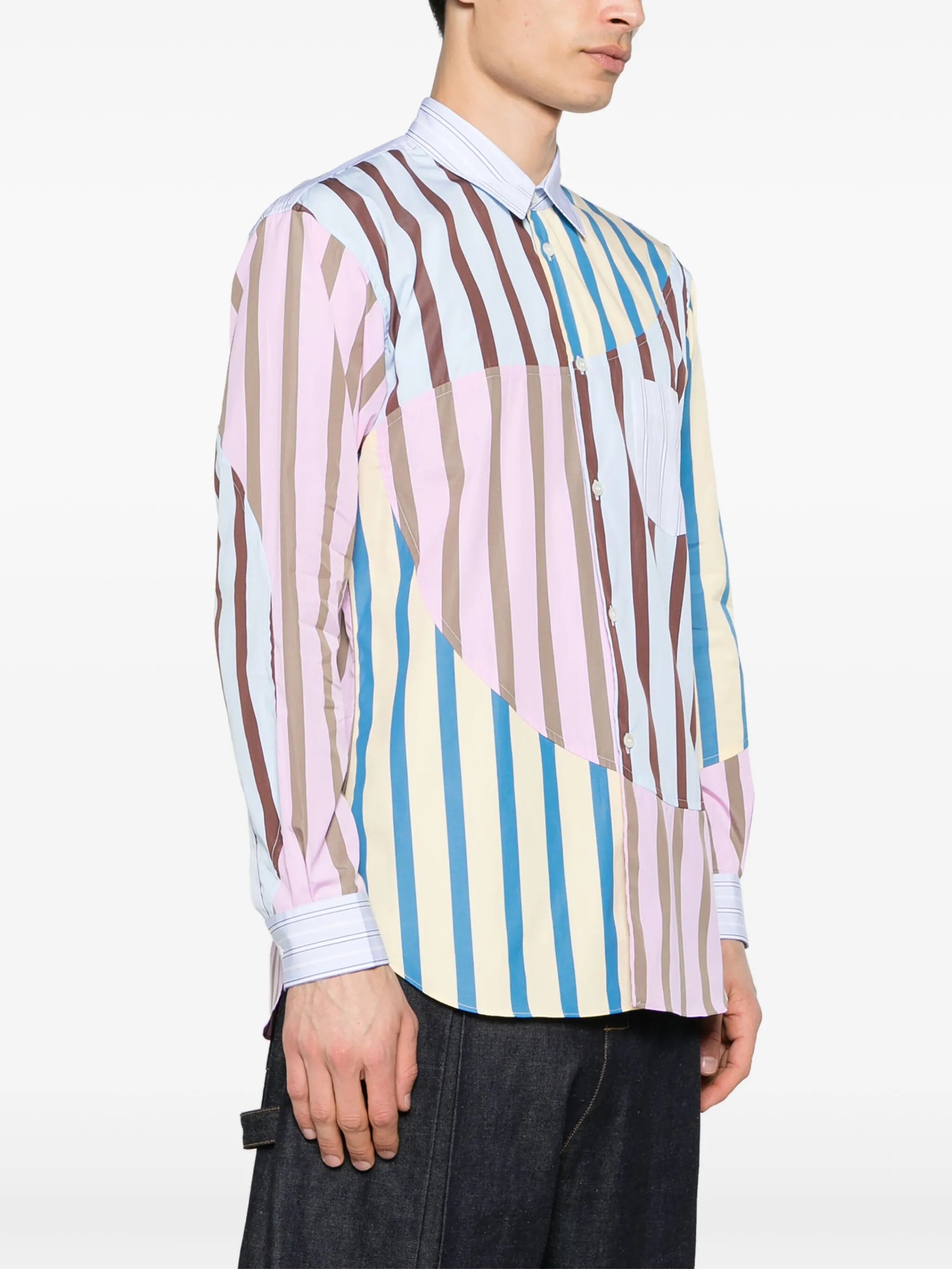 patchwork striped shirt