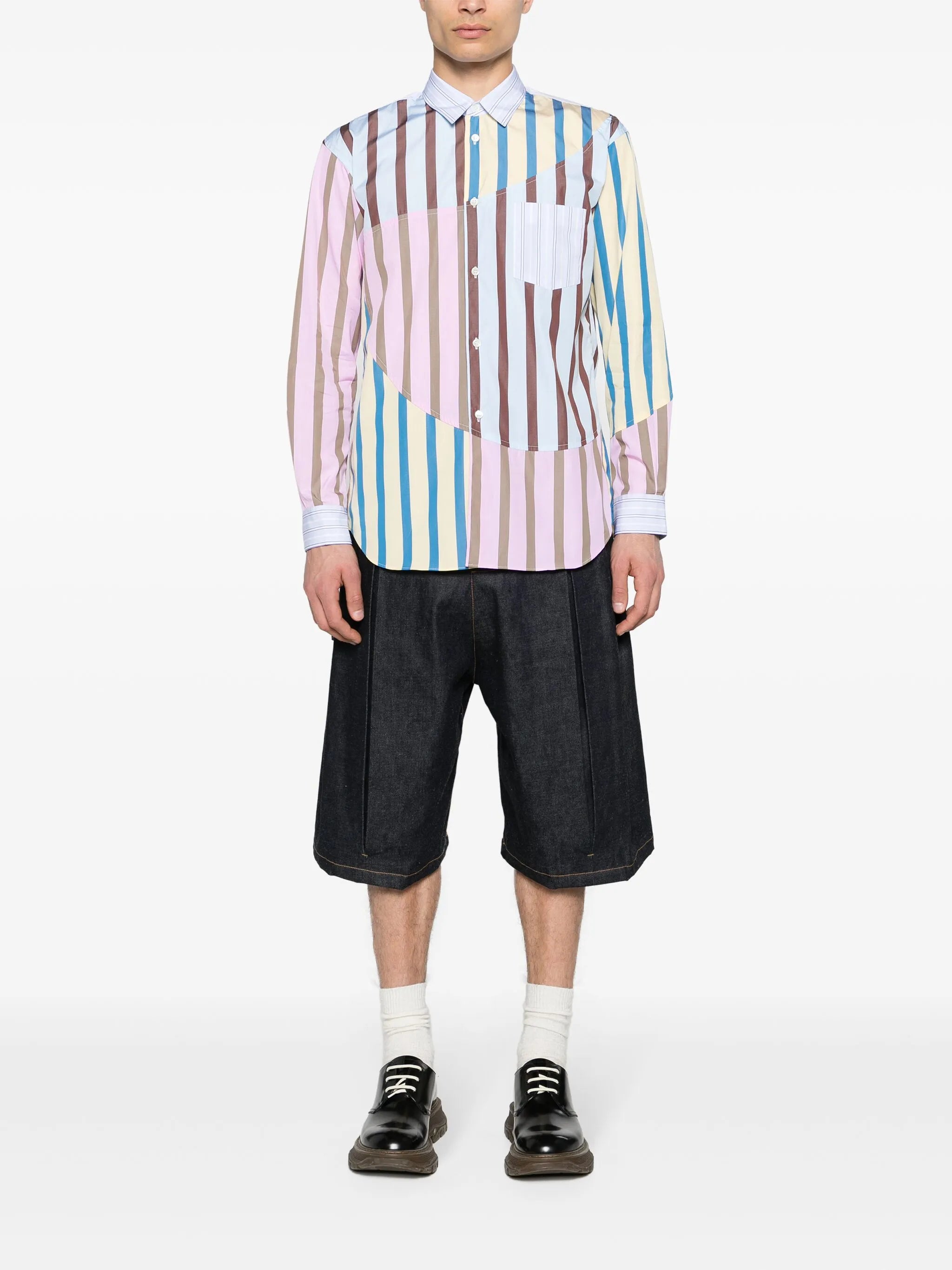 patchwork striped shirt