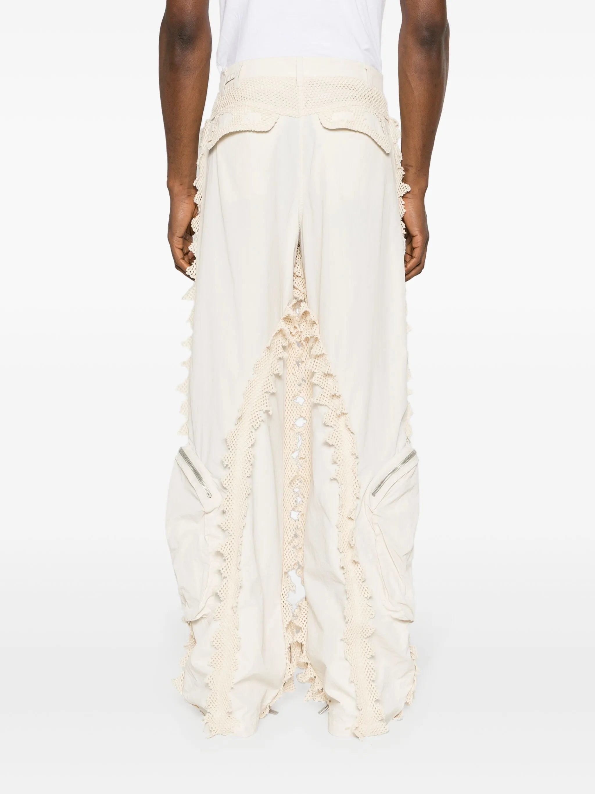 Spherical high-waist cargo trousers