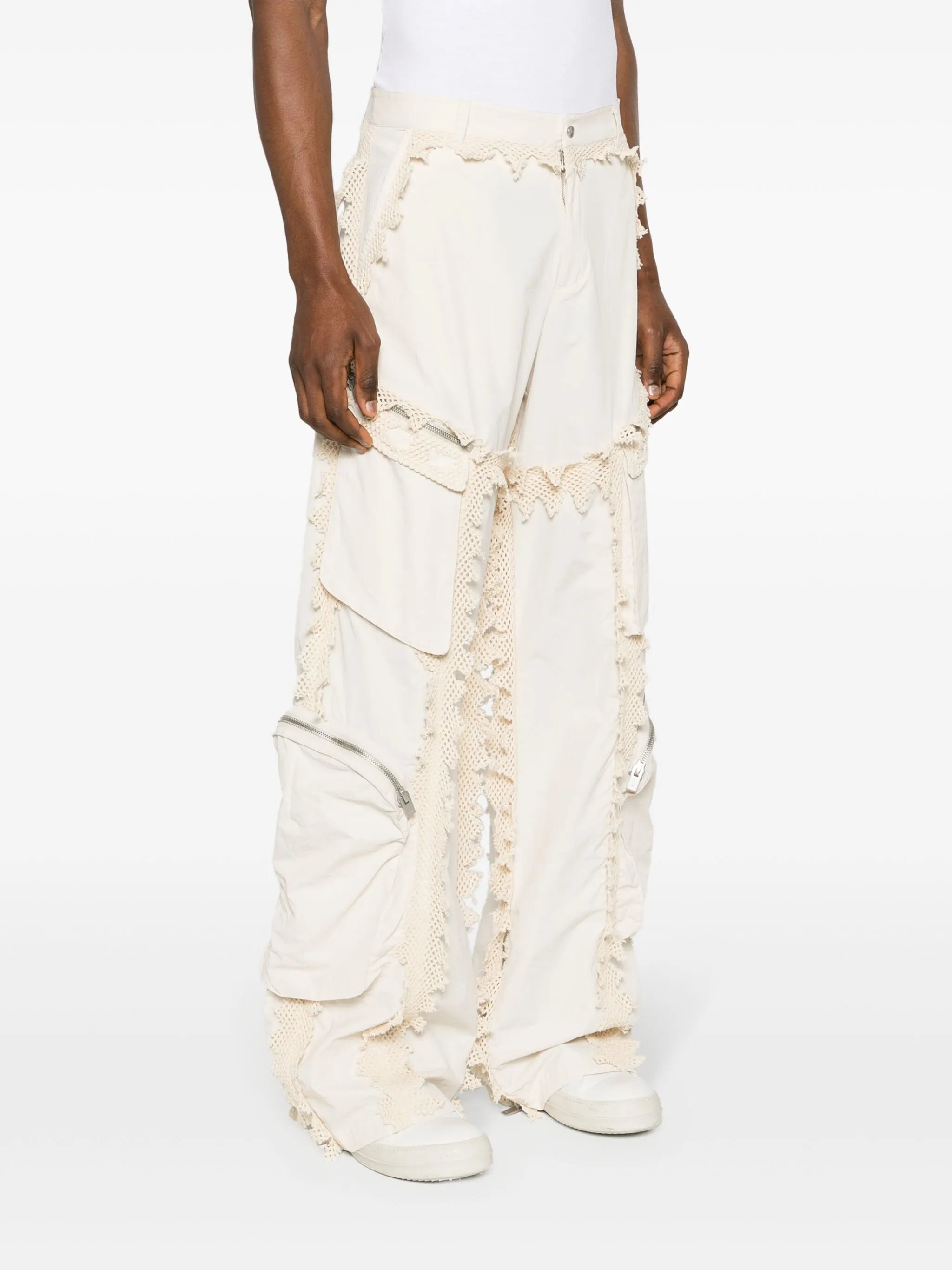 Spherical high-waist cargo trousers