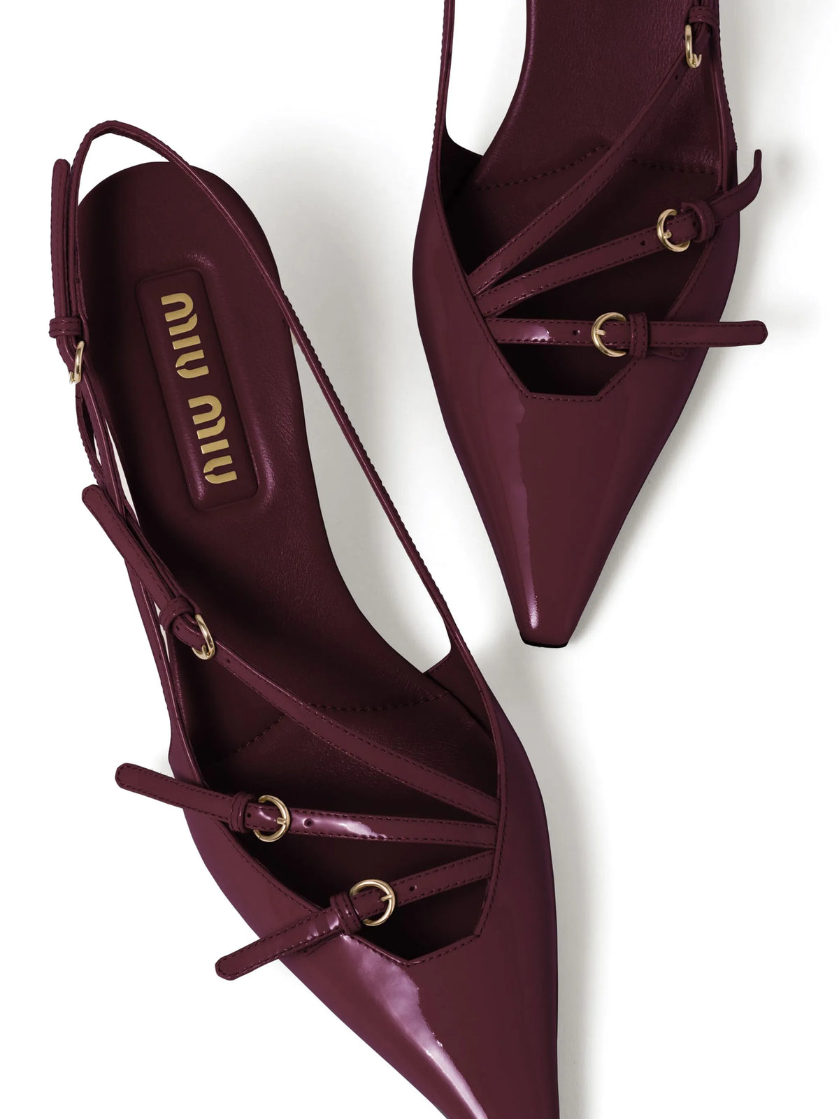 patent leather slingbacks with buckles