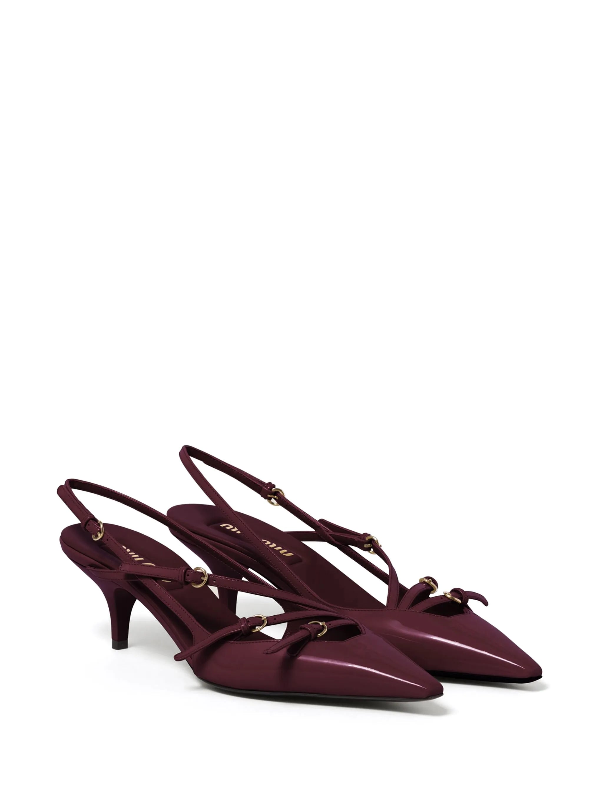 patent leather slingbacks with buckles