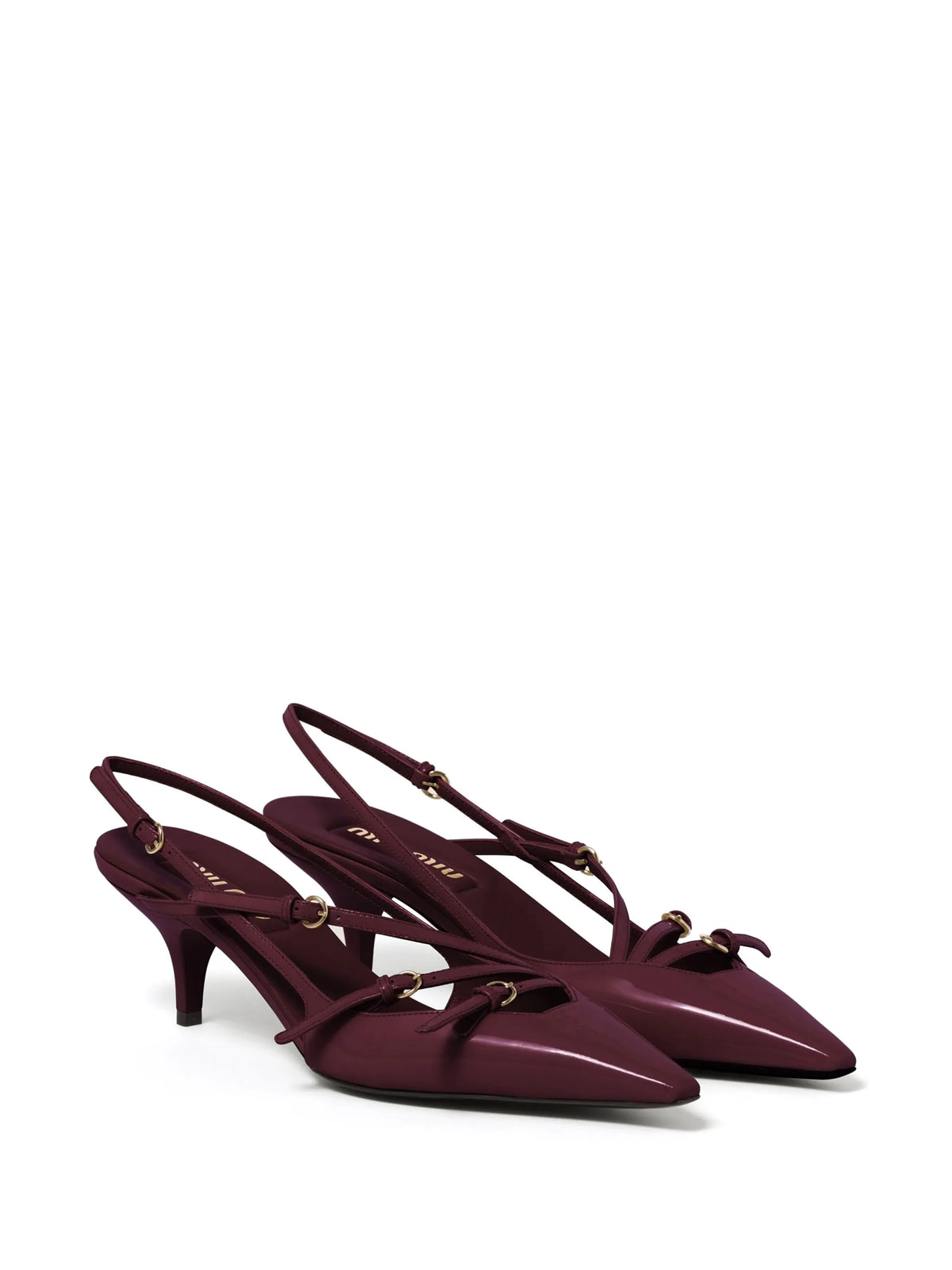 patent leather slingbacks with buckles