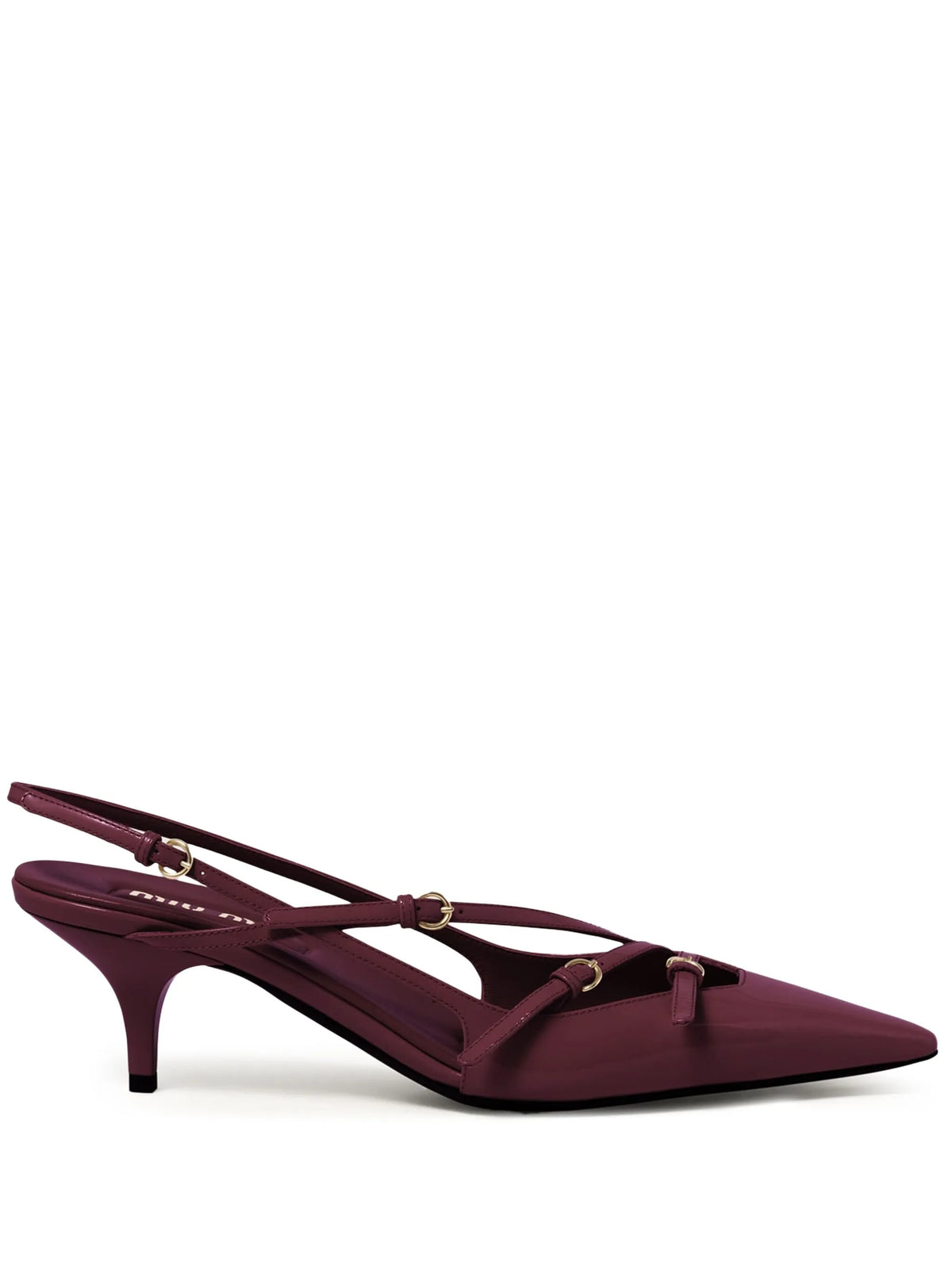 patent leather slingbacks with buckles