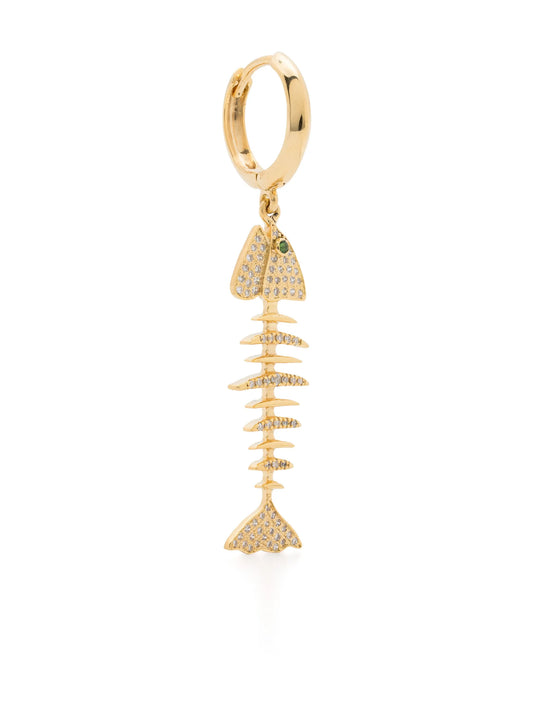 18kt yellow gold Wishbone single earring