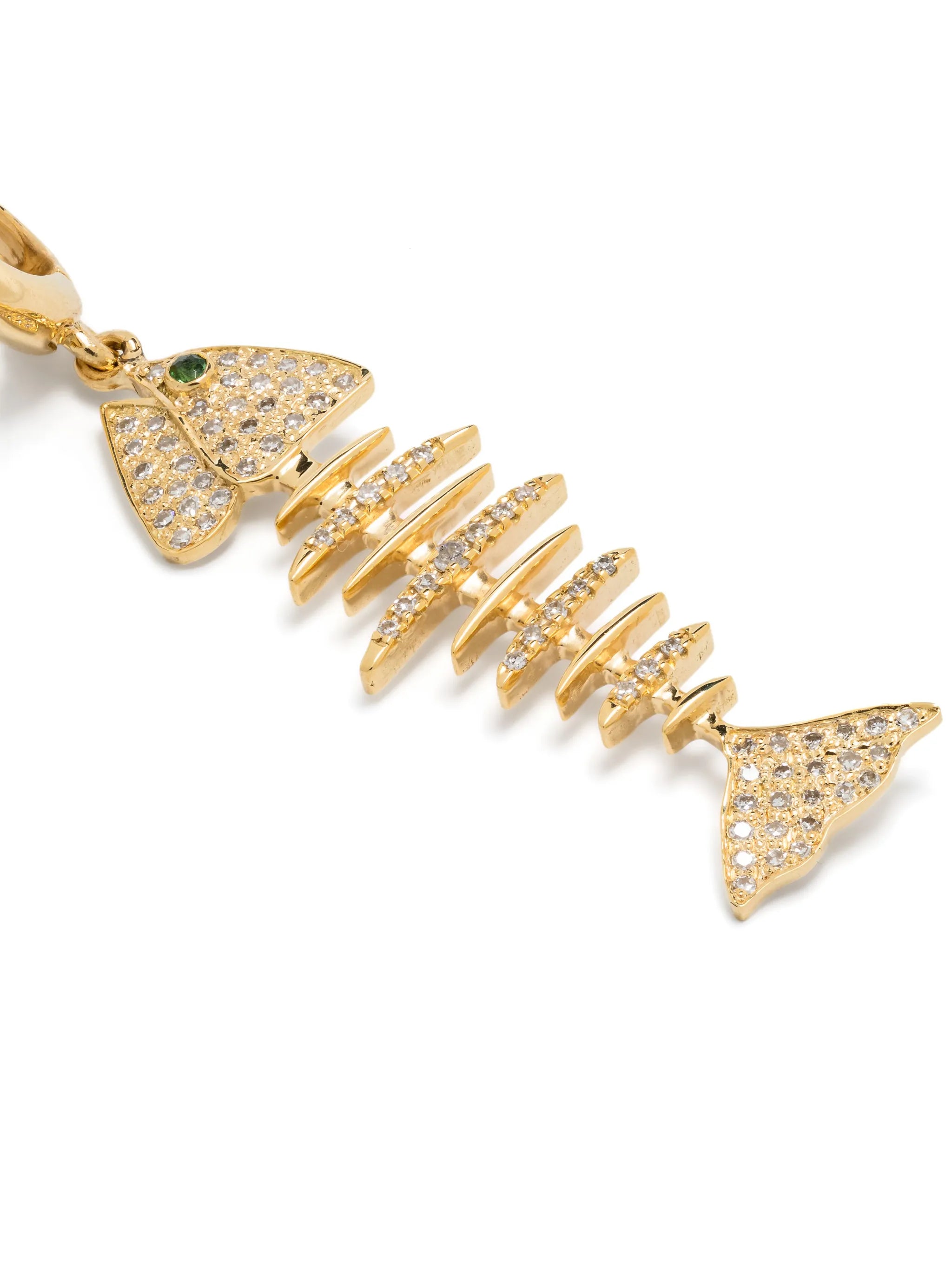 18kt yellow gold Wishbone single earring