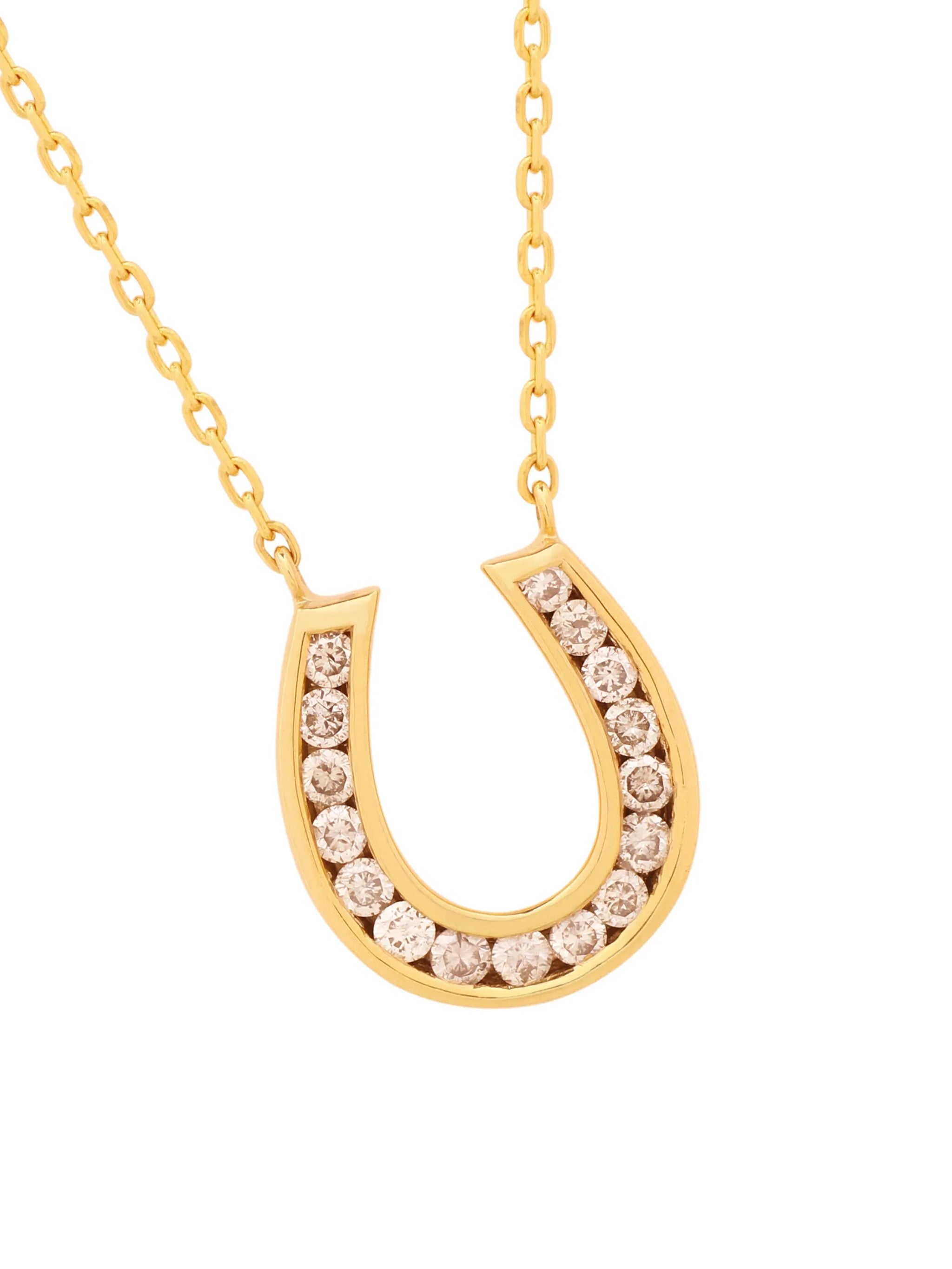 18kt yellow gold Horseshoe diamond necklace
