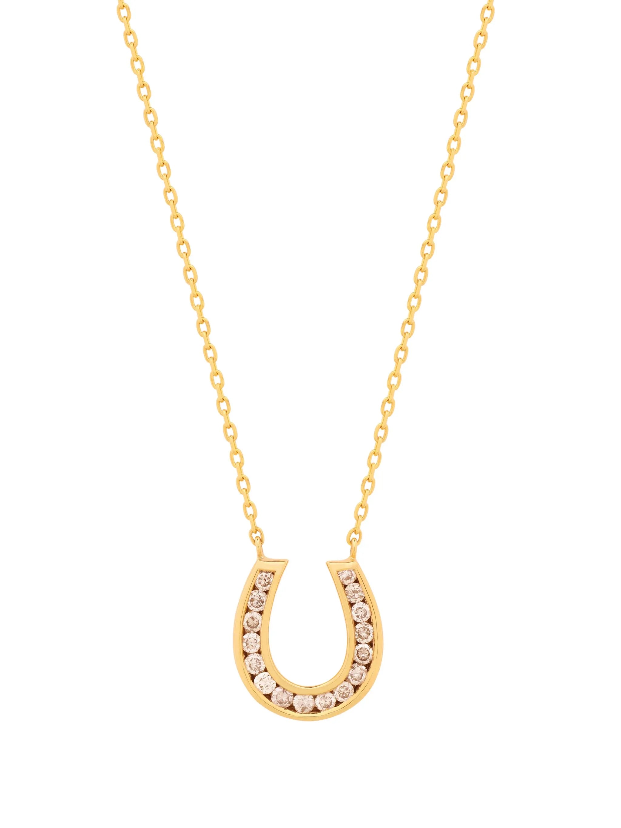 18kt yellow gold Horseshoe diamond necklace