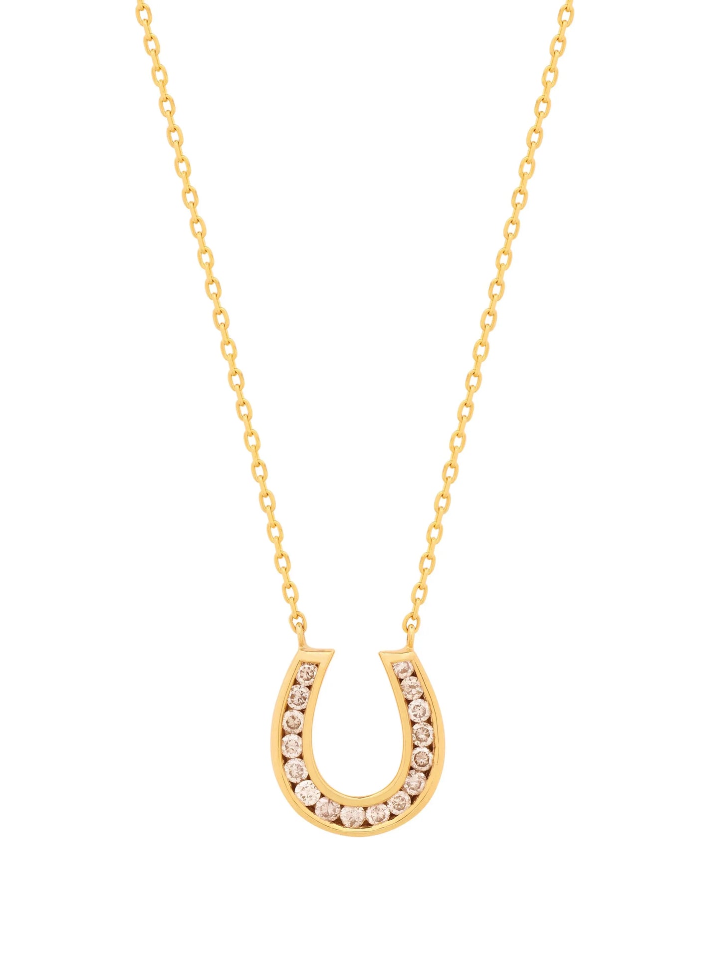 18kt yellow gold Horseshoe diamond necklace