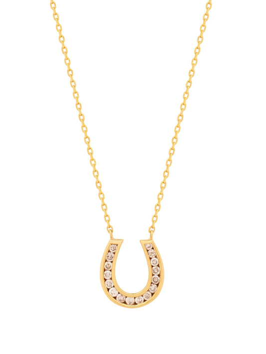 18kt yellow gold Horseshoe diamond necklace