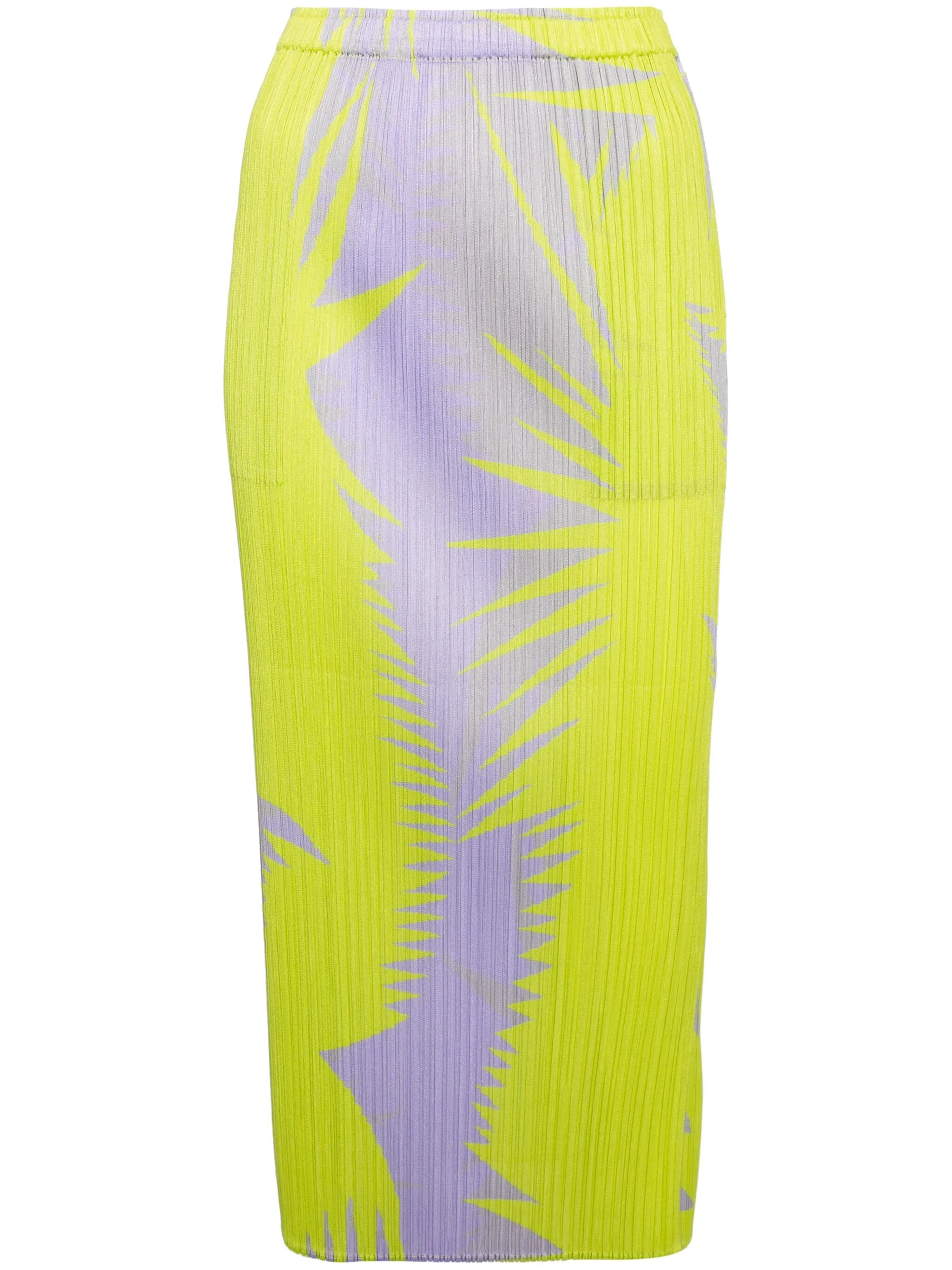 abstract-print plissé midi skirt