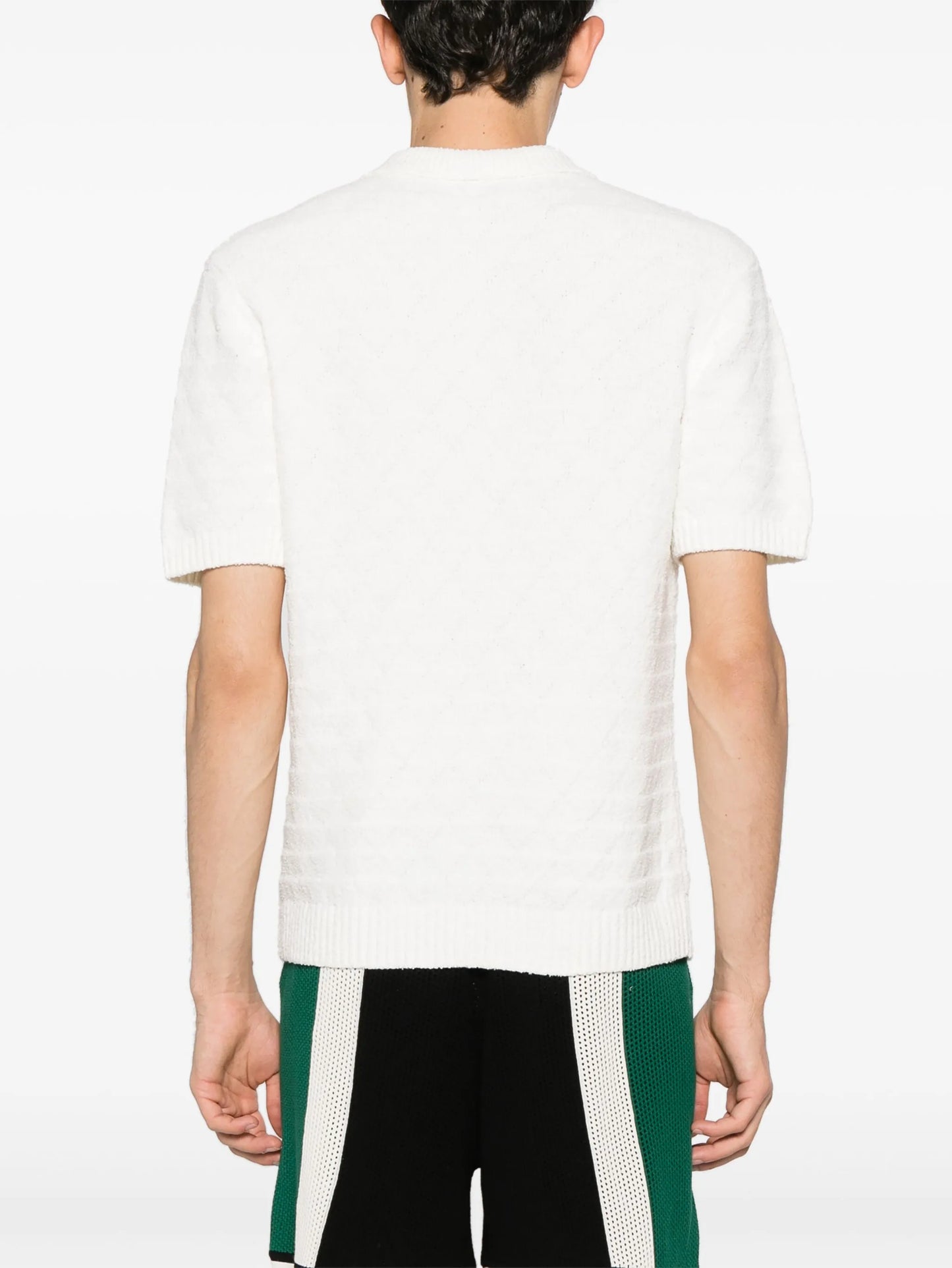 logo-appliqué bouclé polo shirt