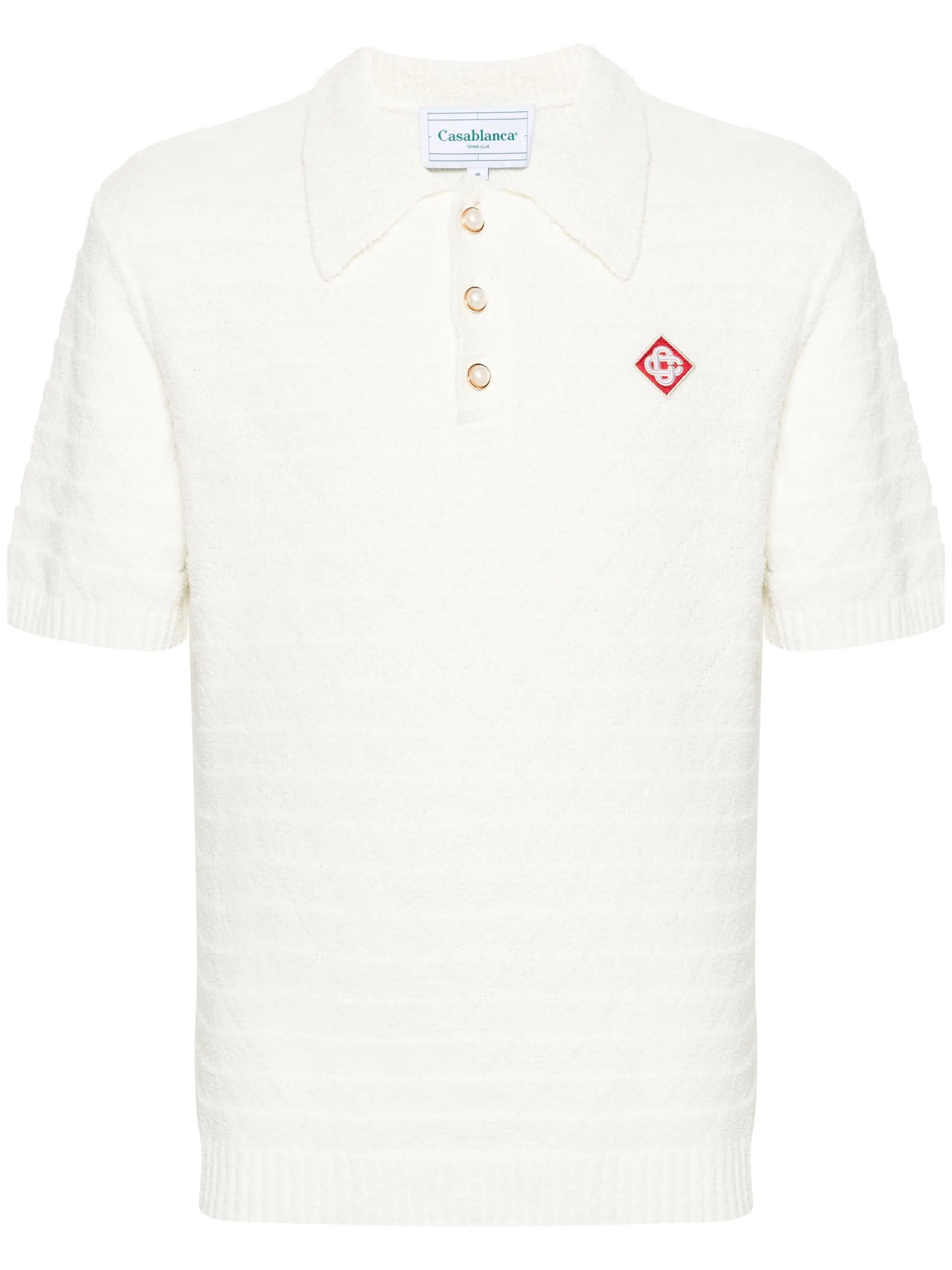 logo-appliqué bouclé polo shirt
